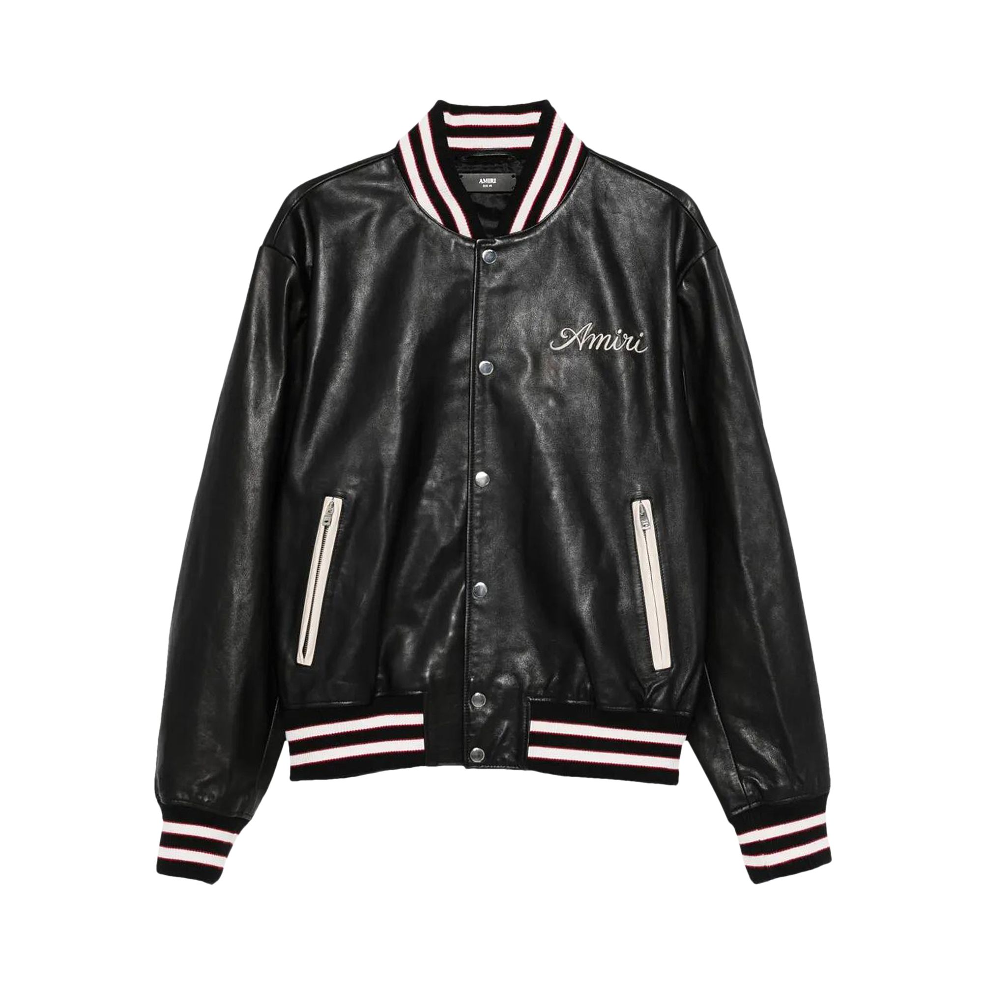 Pre-owned Amiri Club Leather Varsity Jacket 'black' | Men's Size 54