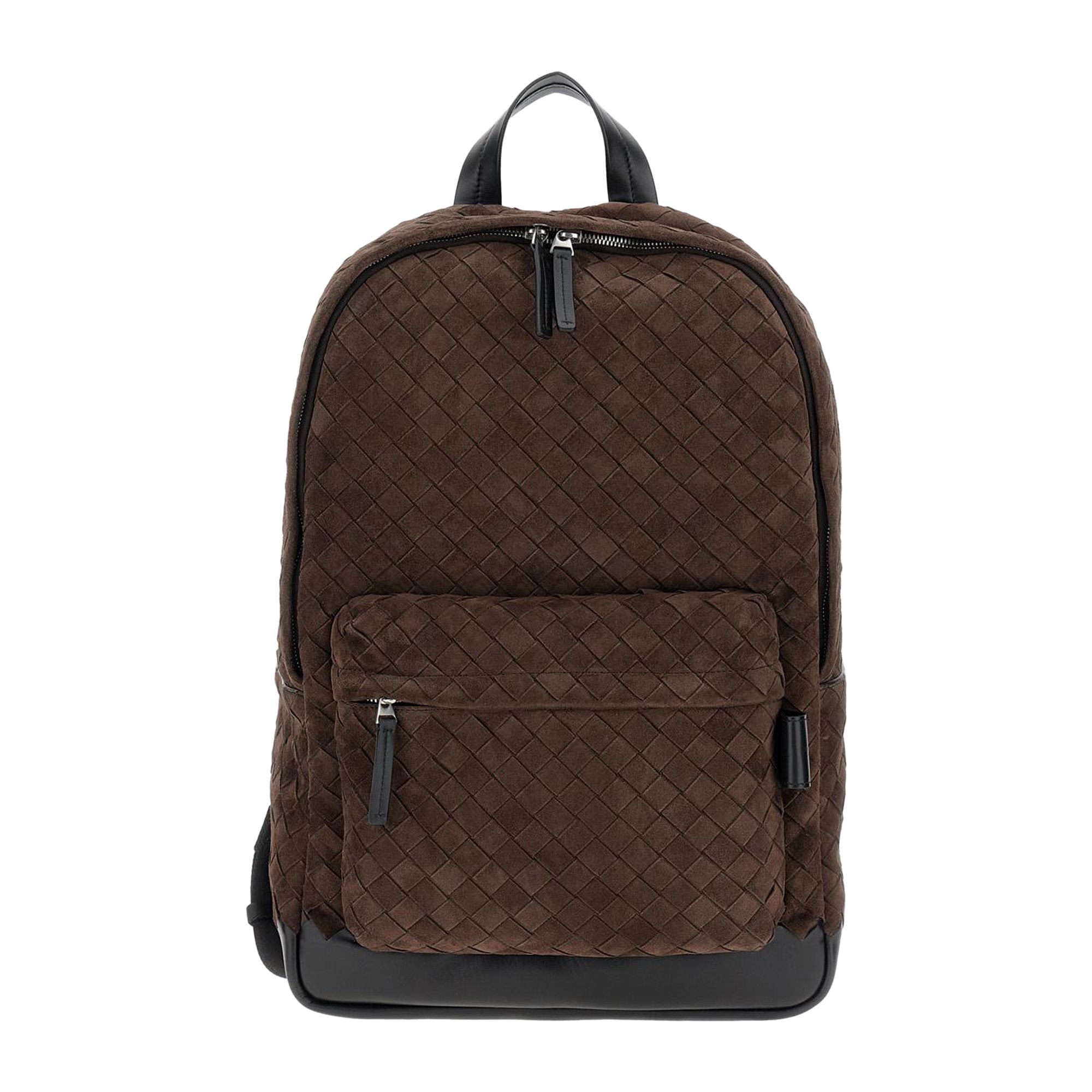 Pre-owned Bottega Veneta Intrecciato Suede Backpack 'fondant/black/silver' | Brown | Men's Size Onesize
