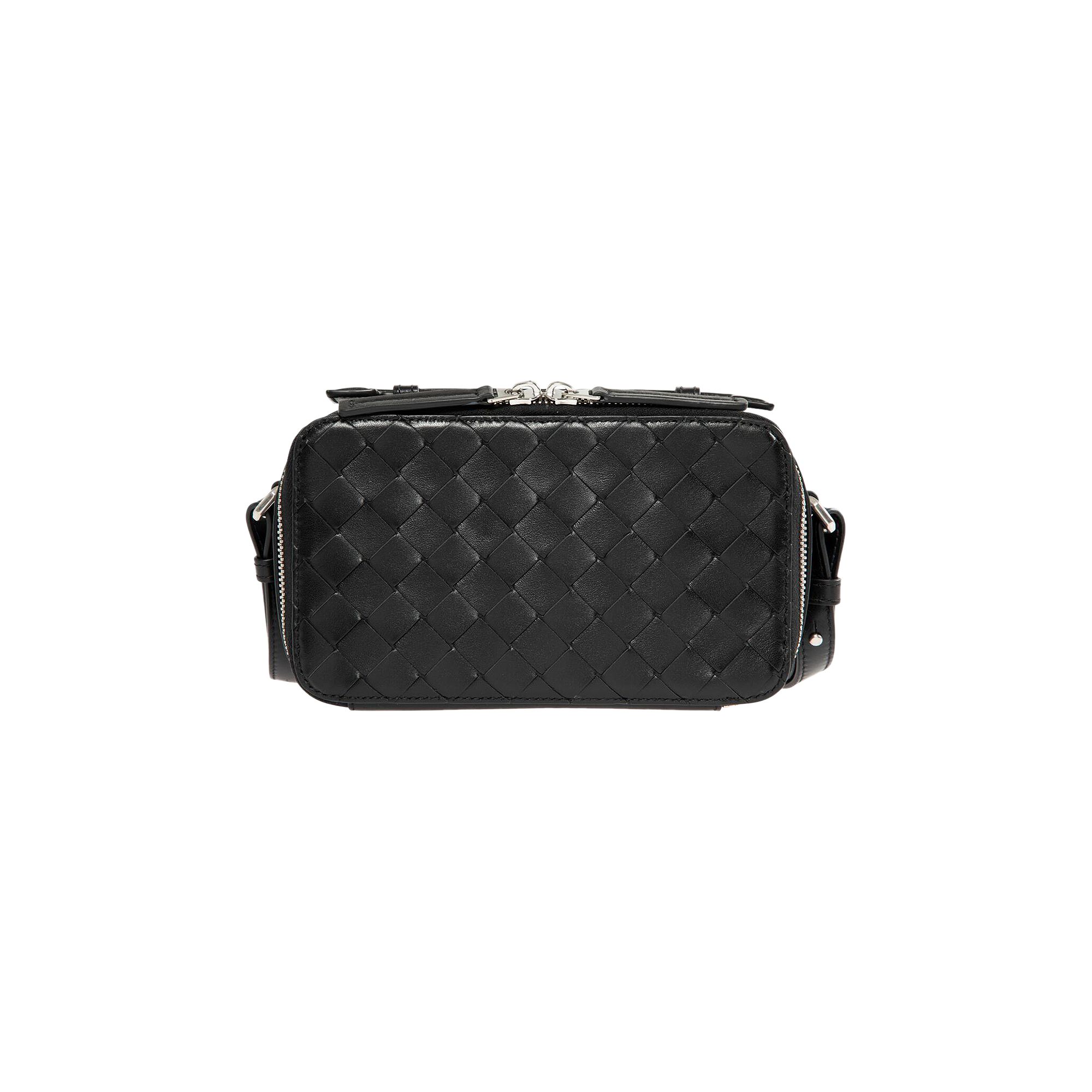 Pre-owned Bottega Veneta Intrecciato Crossbody Pouch 'black/silver' | Men's Size Onesize