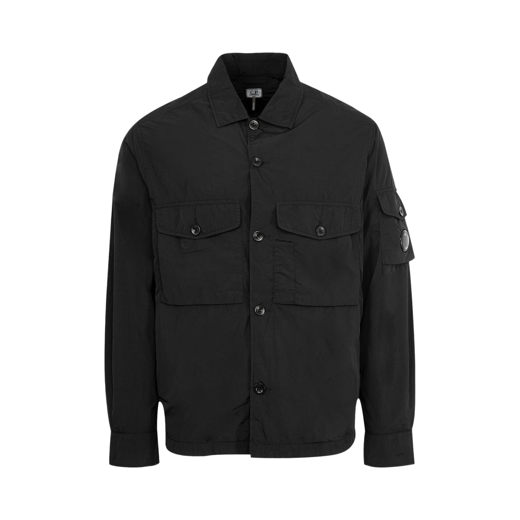 Pre-owned C.p. Company Chrome R Full Button Overshirt 'black' | Men's Size Xl