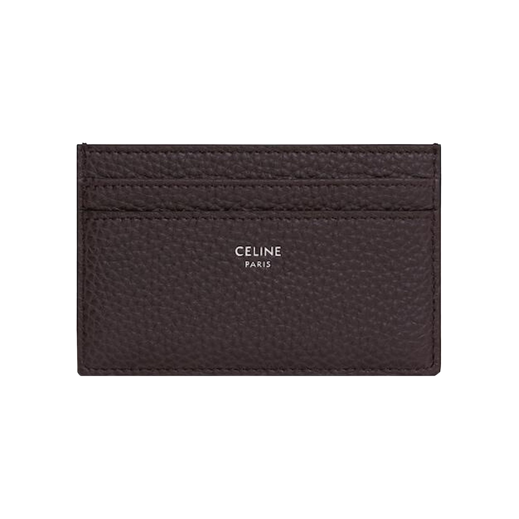 Pre-owned Celine Medium Card Holder In Grained Calfskin 'espresso' | Brown | Men's Size Onesize