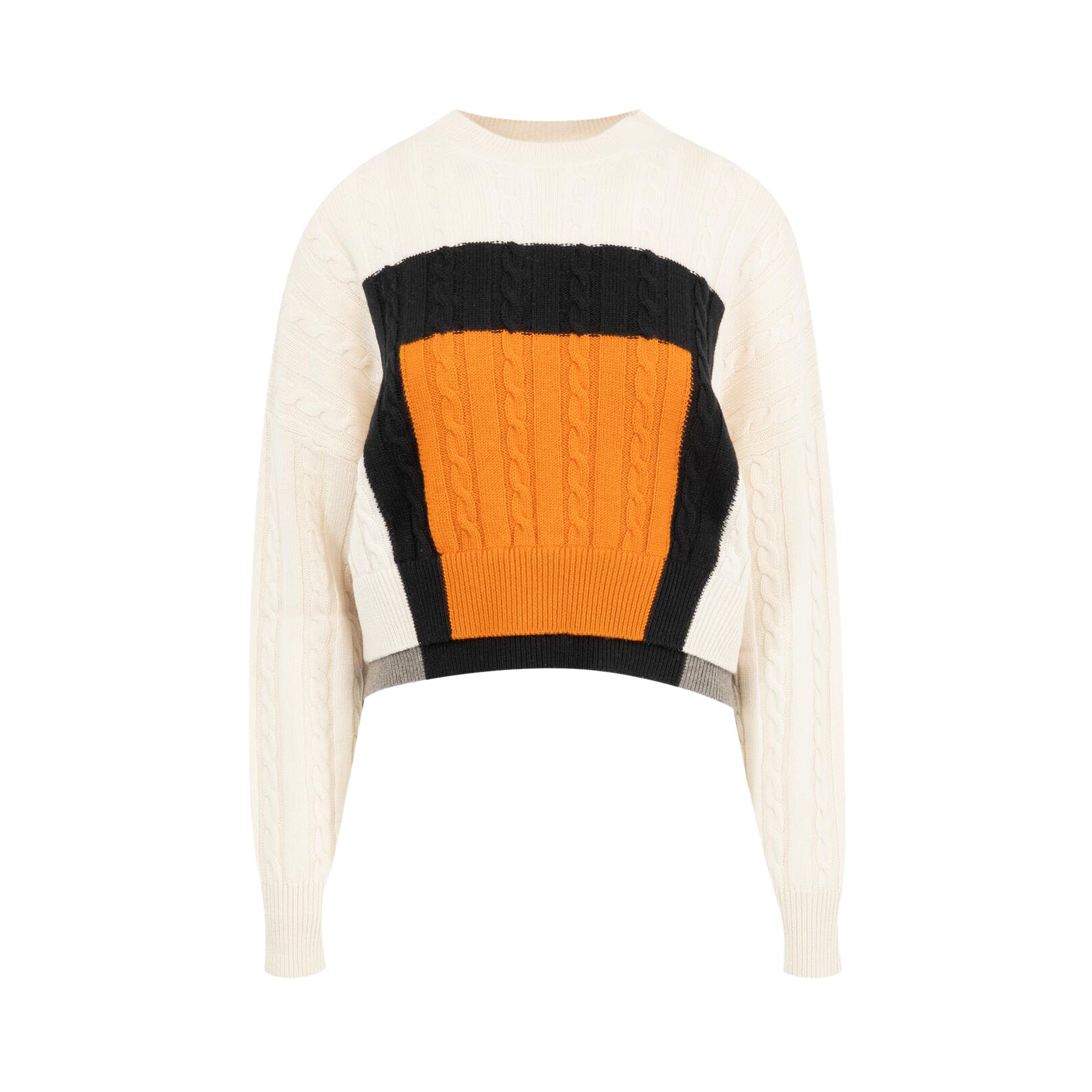 Pre-owned Loewe Wool Sweater 'light Ghost/ginger Orange' | White | Women's Size S
