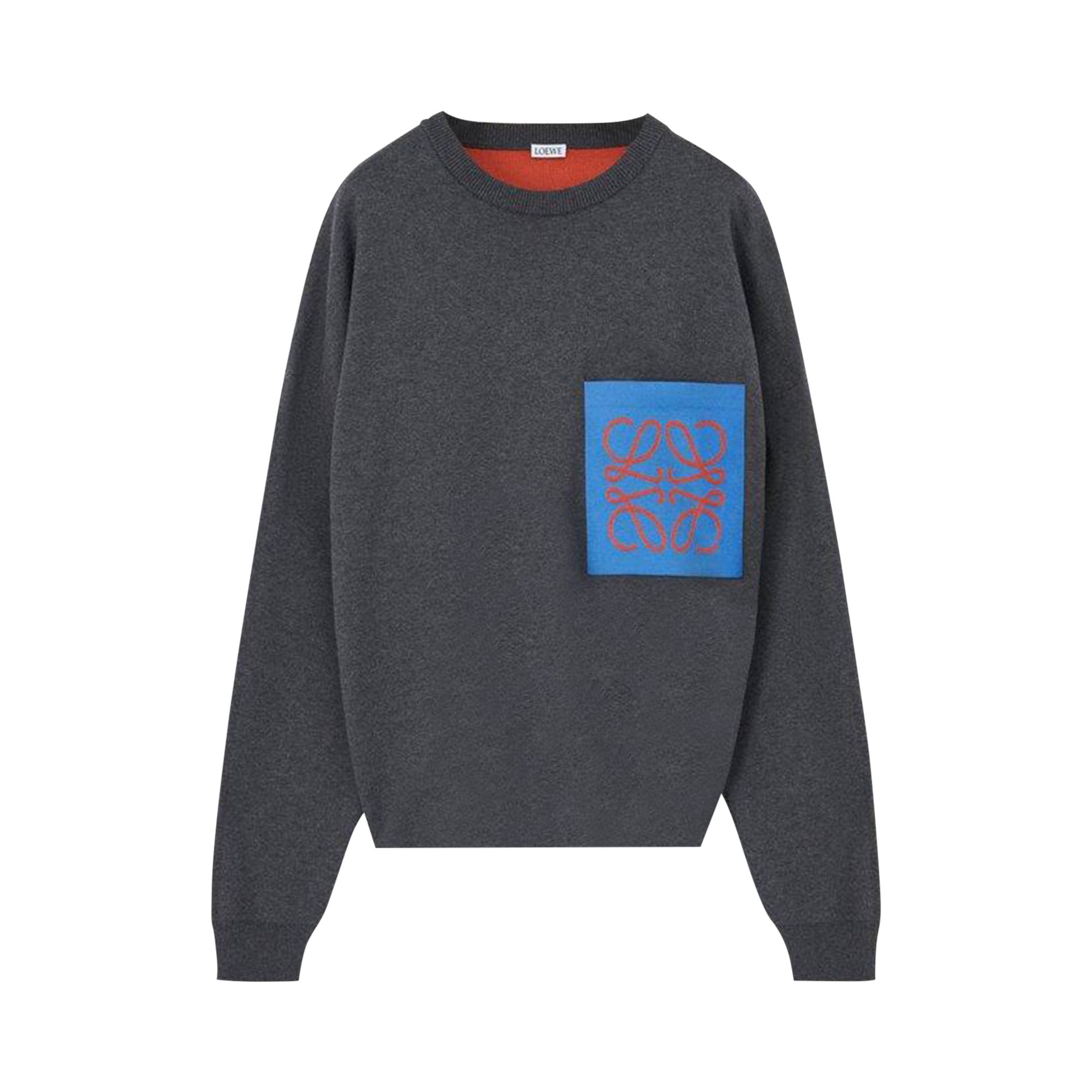 Pre-owned Loewe Anagram Pocket Sweater 'grey/blue' | Men's Size M In Gray
