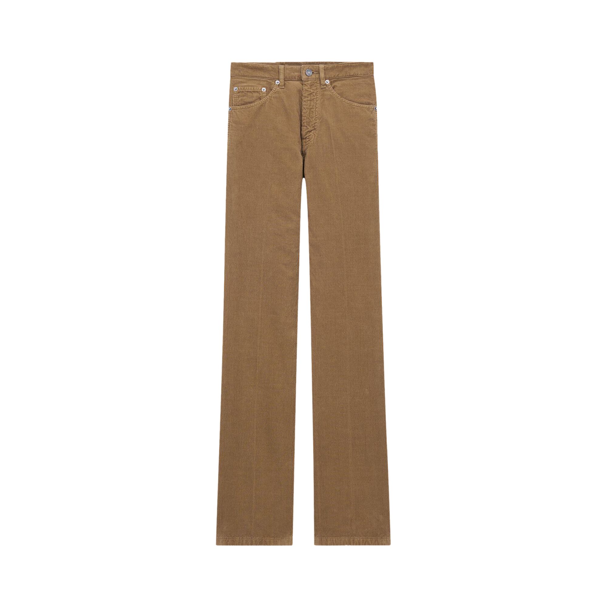 Pre-owned Saint Laurent Clyde Pants In Corduroy 'fall Beige' | Cream | Women's Size 27 In White