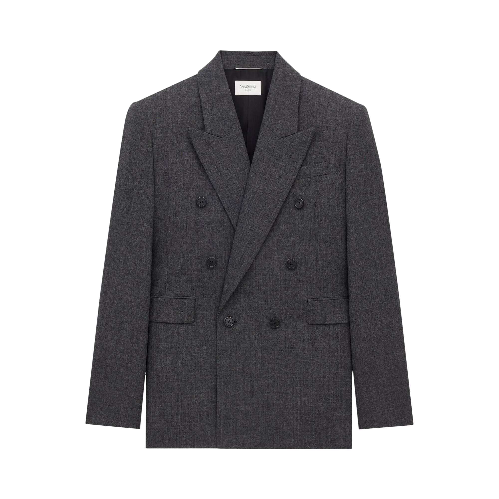Pre-owned Saint Laurent Jacket In Wool 'gris Chine' | Grey | Men's Size 52 In Gray