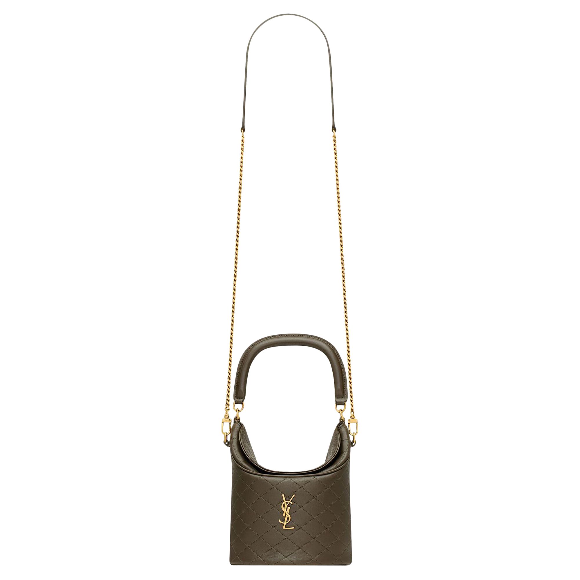Pre-owned Saint Laurent Gaby Bucket Bag In Lambskin 'light Musk' | Brown | Women's Size Onesize