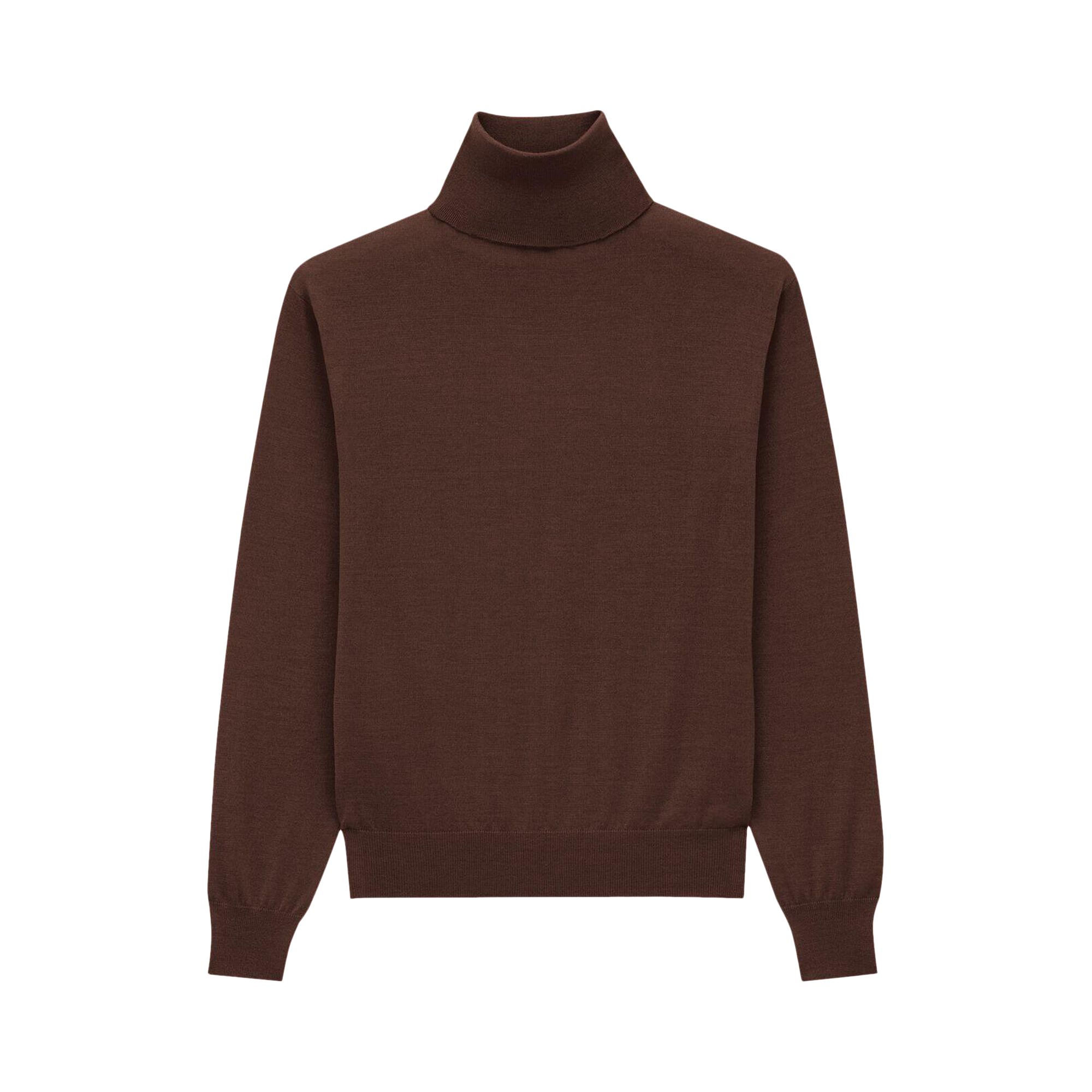 Pre-owned Saint Laurent Turtleneck Sweater In Cashmere, Wool And Silk 'chocolat' | Brown | Women's Size Xs
