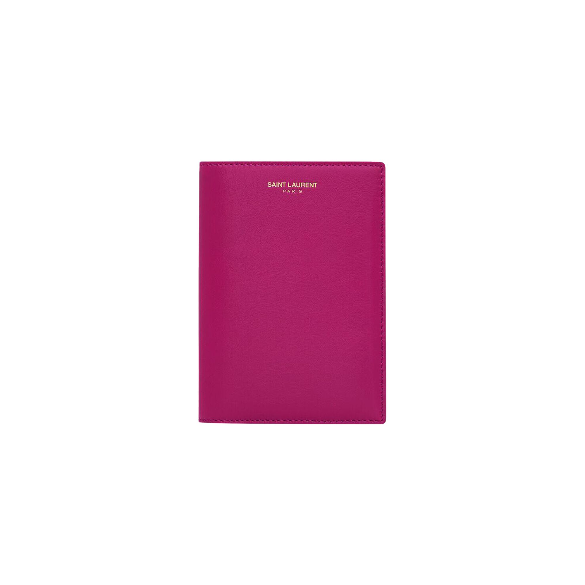 Pre-owned Saint Laurent Paris Passport Case In Shiny Leather 'deep Magenta' | Pink | Women's Size Onesize
