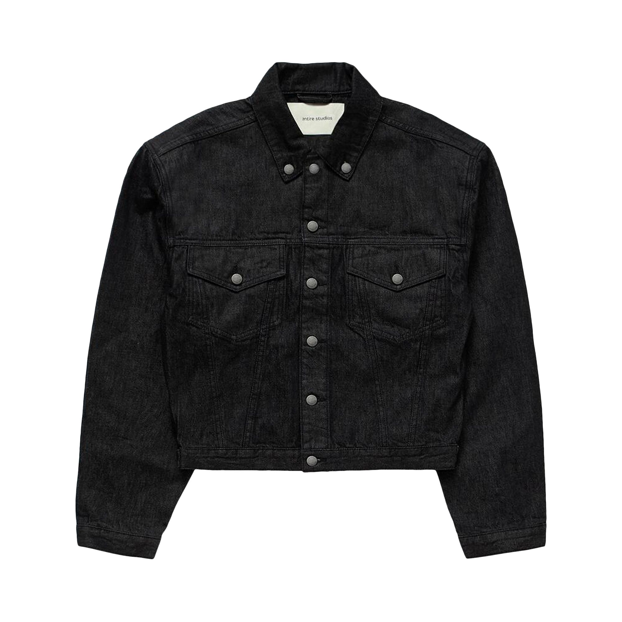 Pre-owned Entire Studios Shrunken Denim Jacket 'raw Black' | Men's Size Xl