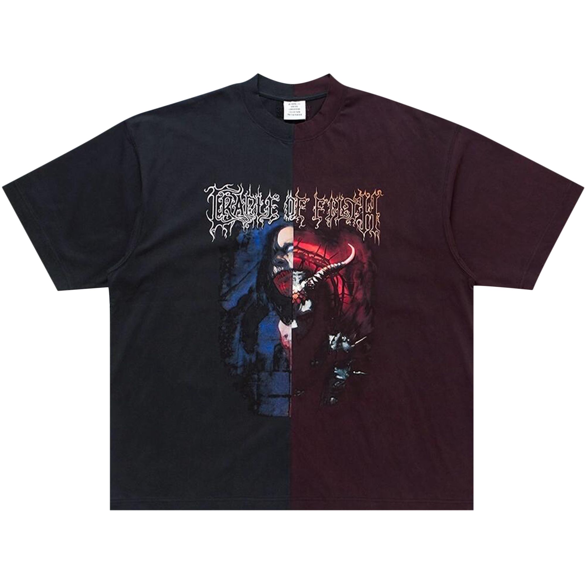 Pre-owned Vetements Cradle Of Filth Cut Up Oversized T-shirt 'black/red' | Men's Size S