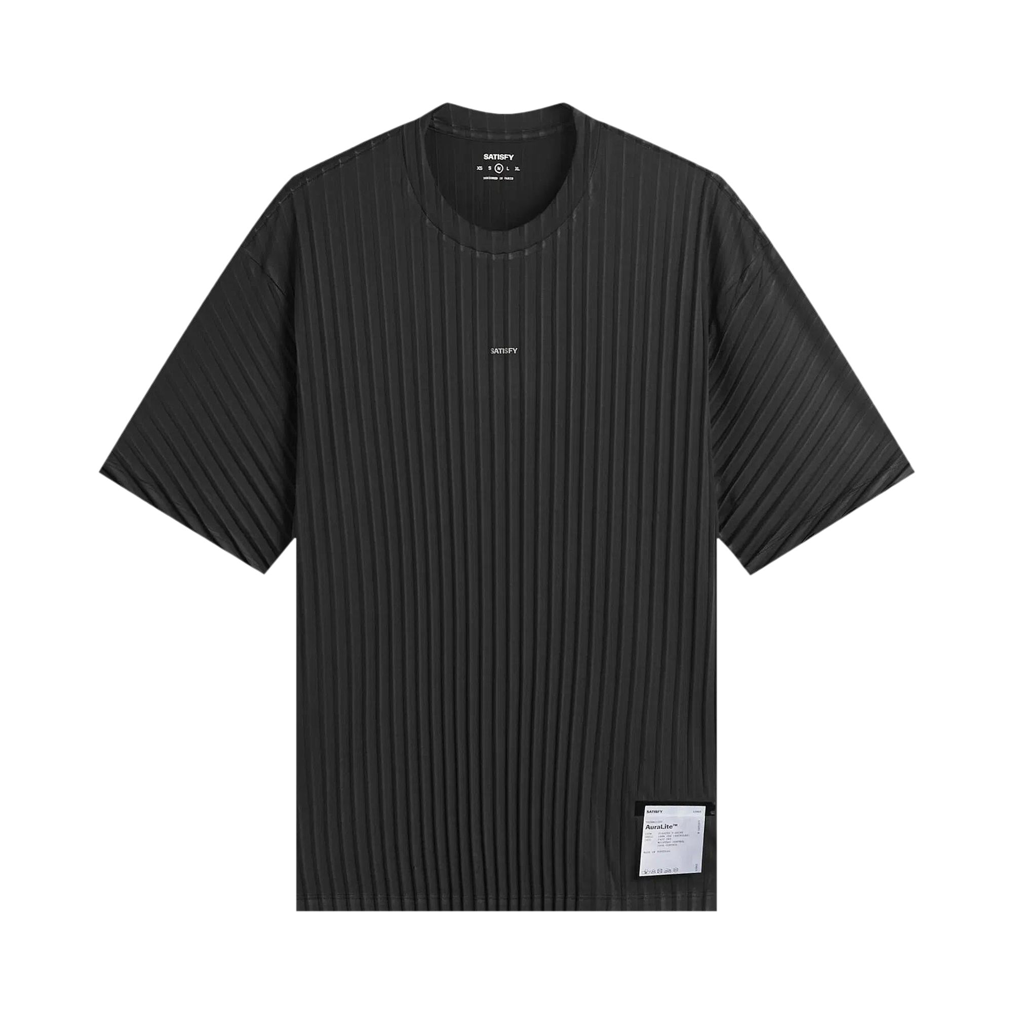 Pre-owned Satisfy Auralite Pleated T-shirt 'black' | Men's Size S