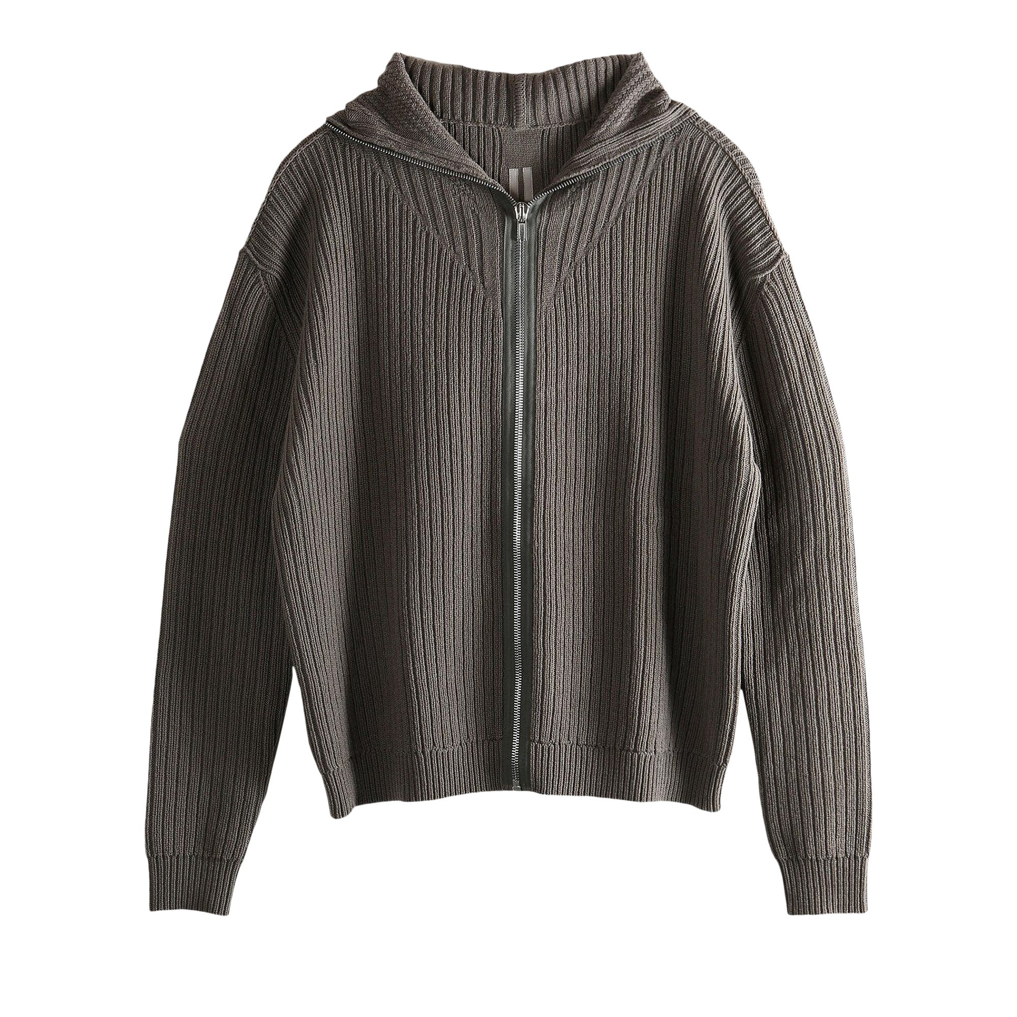 Pre-owned Rick Owens Heavy Wool Zipped Hoodie 'dust' | Brown | Men's Size Xl
