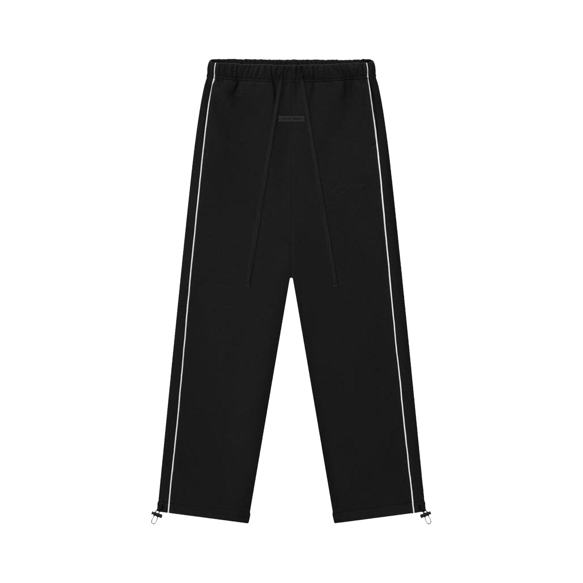 Pre-owned Essentials Fear Of God  Relaxed Sweatpants With Piping 'jet Black/cloud White' | Men's Size M