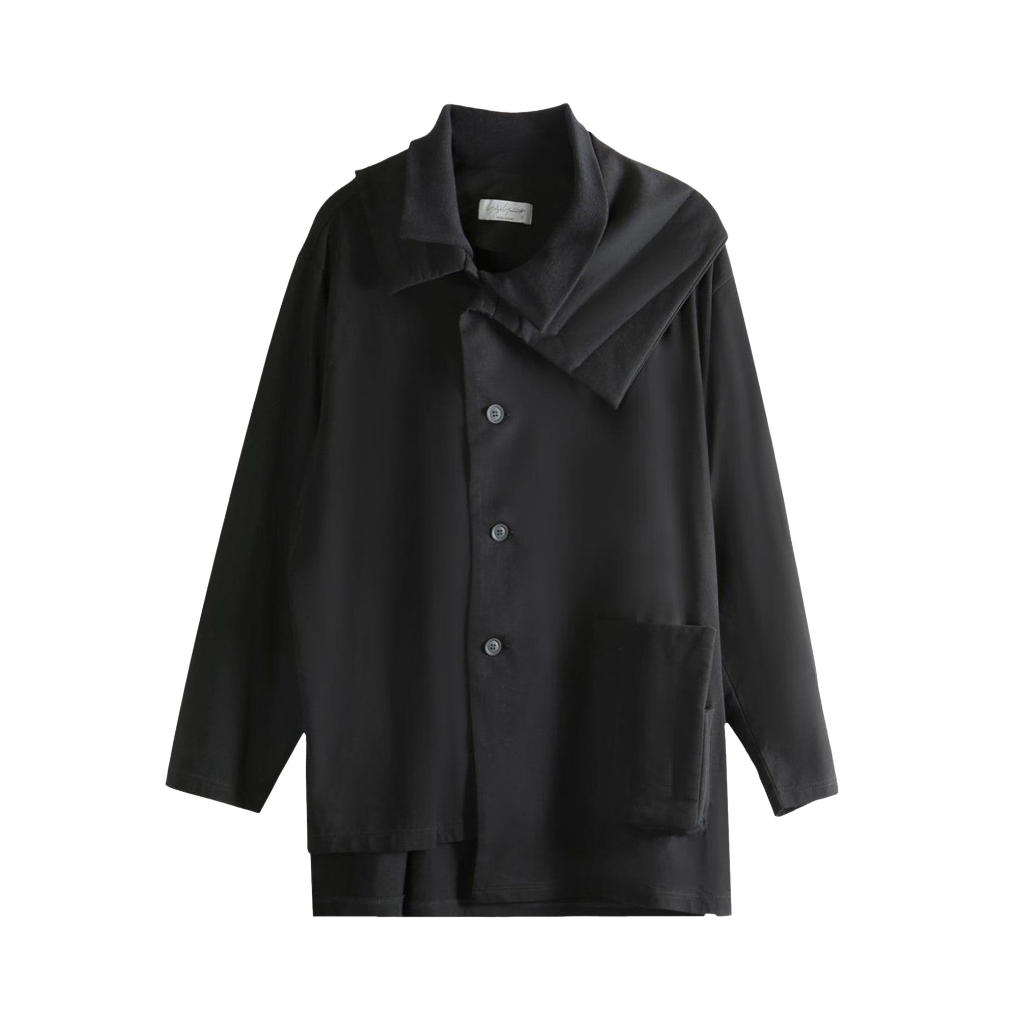 Pre-owned Yohji Yamamoto Pour Homme Designed Collar Padded Coat 'black' | Men's Size 3