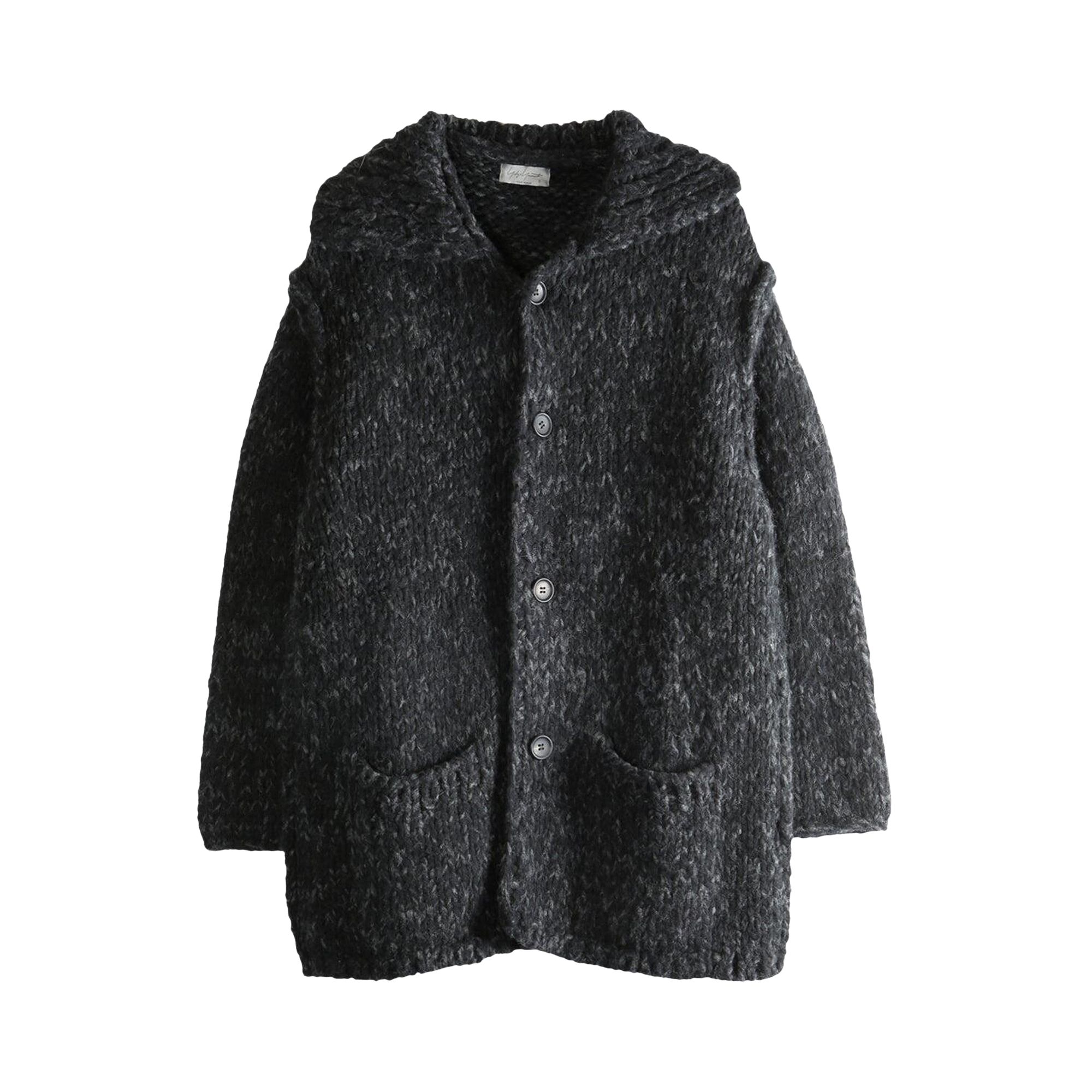 Pre-owned Yohji Yamamoto Pour Homme Ribbed Collar Coat 'charcoal' | Black | Men's Size 3