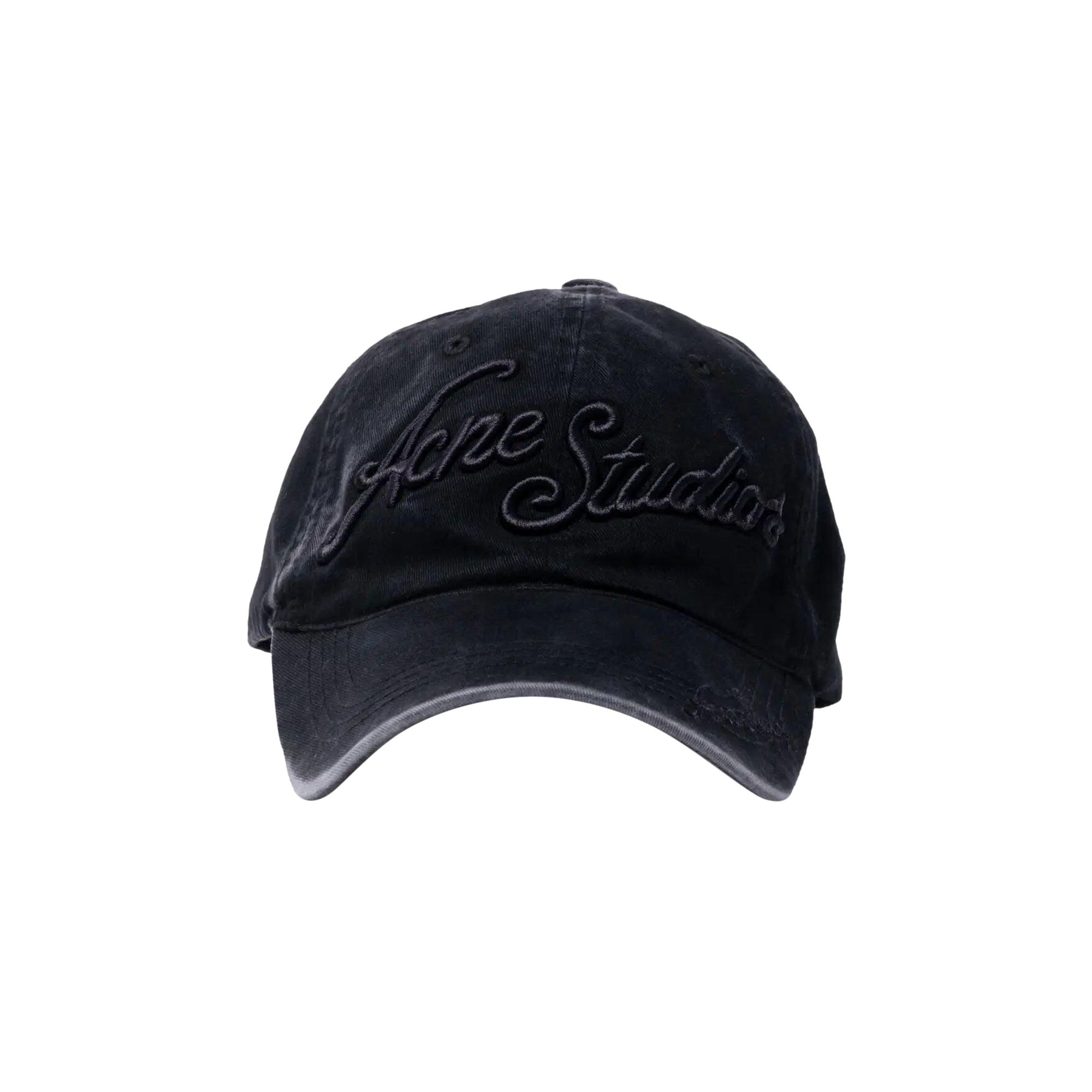 Pre-owned Acne Studios Tonal Script Logo Cap 'black' | Men's Size Onesize