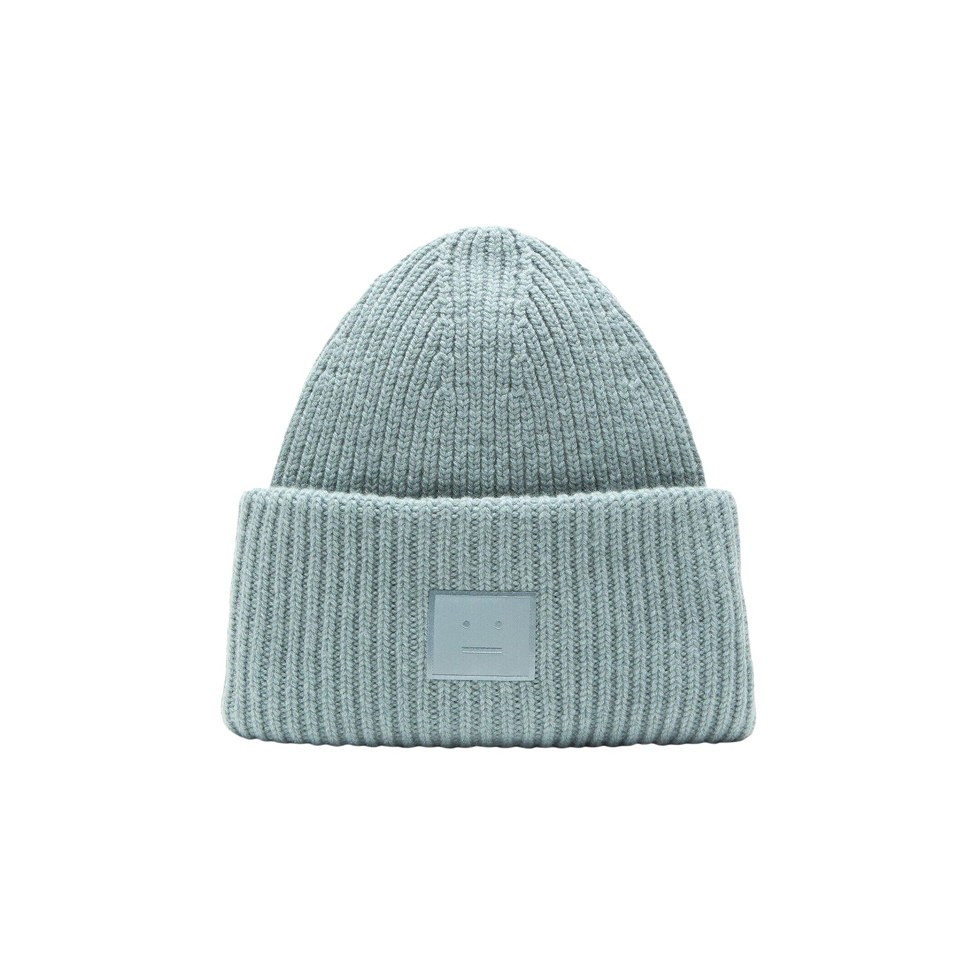 Pre-owned Acne Studios Large Face Logo Beanie 'dusty Blue' | Men's Size Onesize