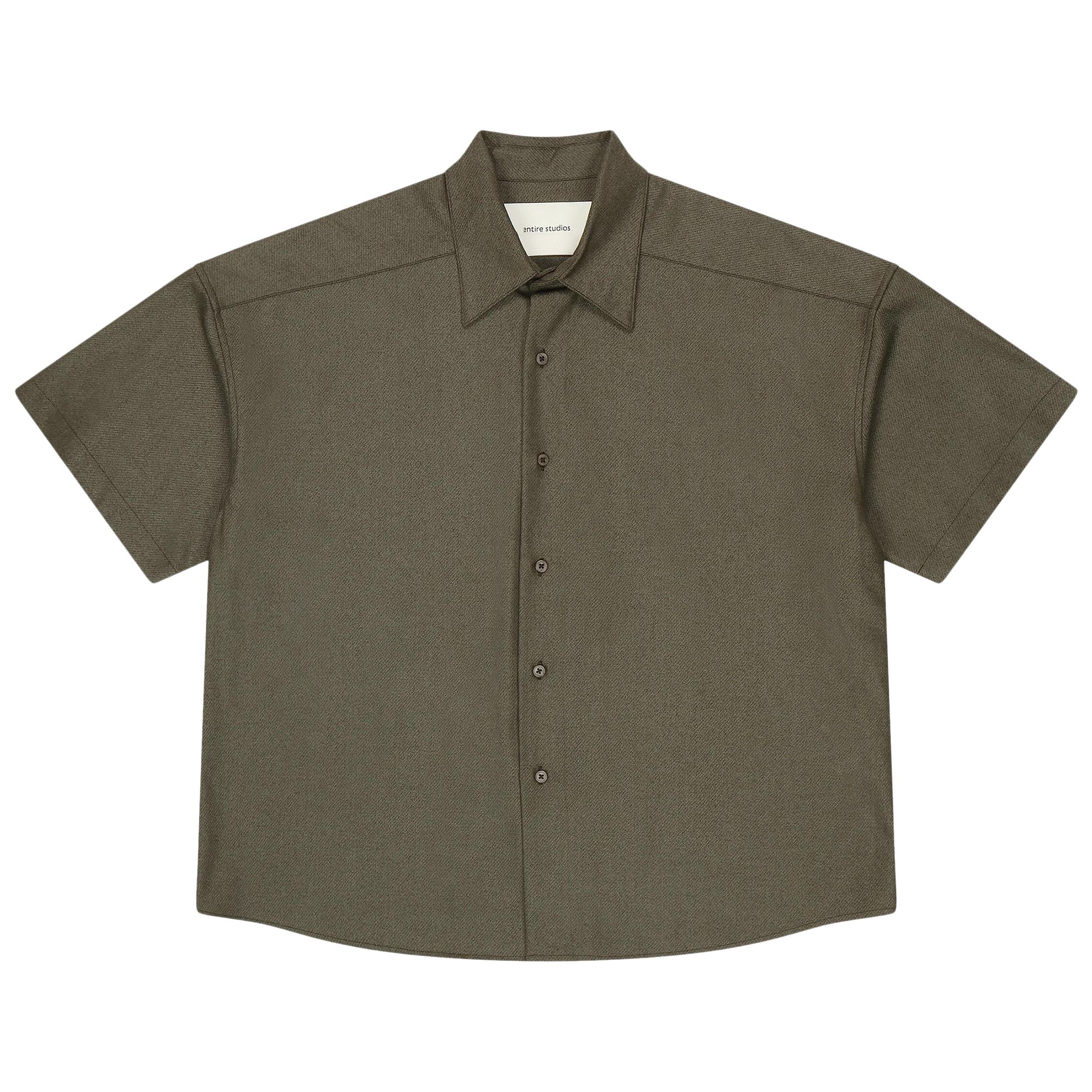 Pre-owned Entire Studios Short Sleeve Shirt 'pear' | Green | Men's Size S