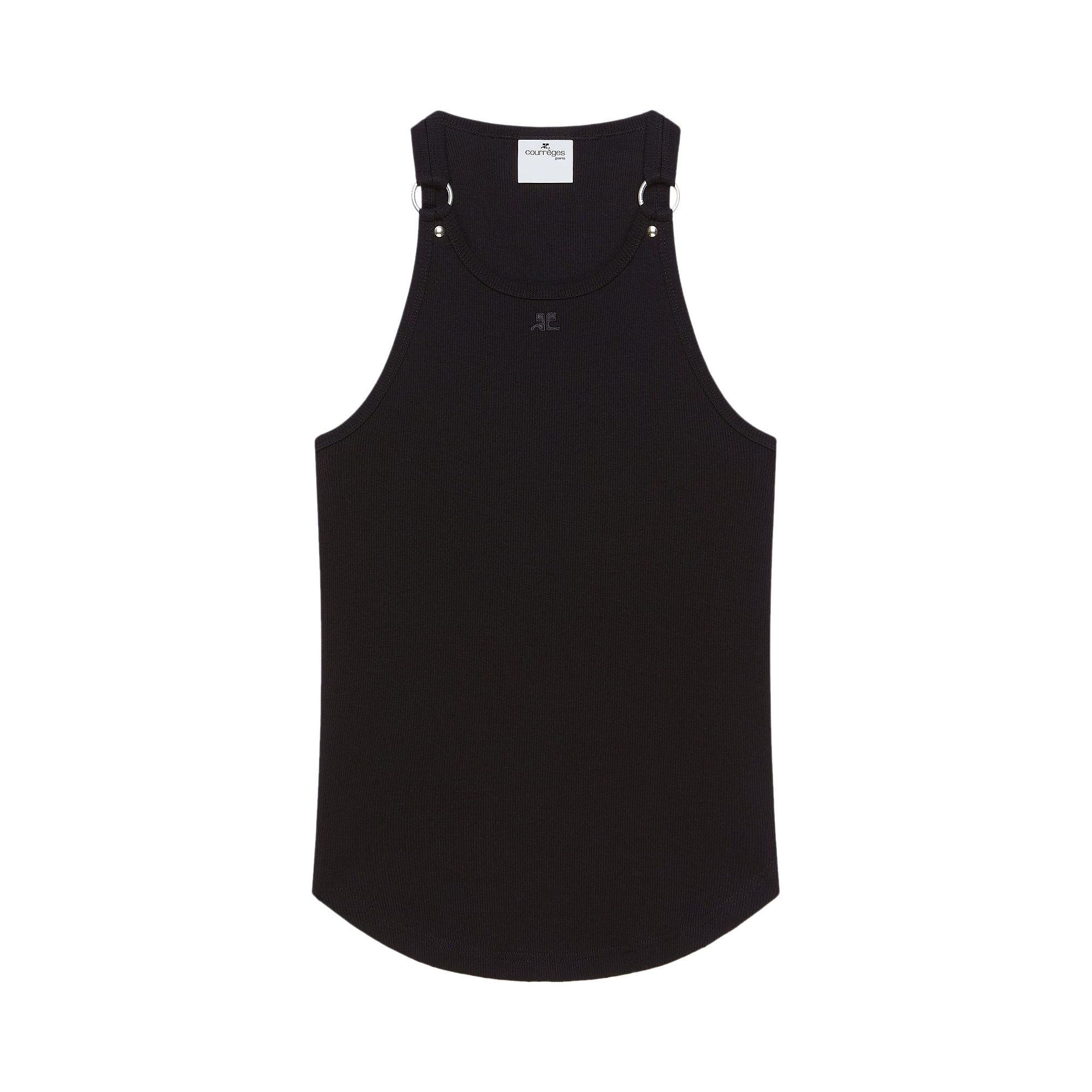 Pre-owned Courrèges Buckle 90's Rib Tank Top 'black' | Men's Size L