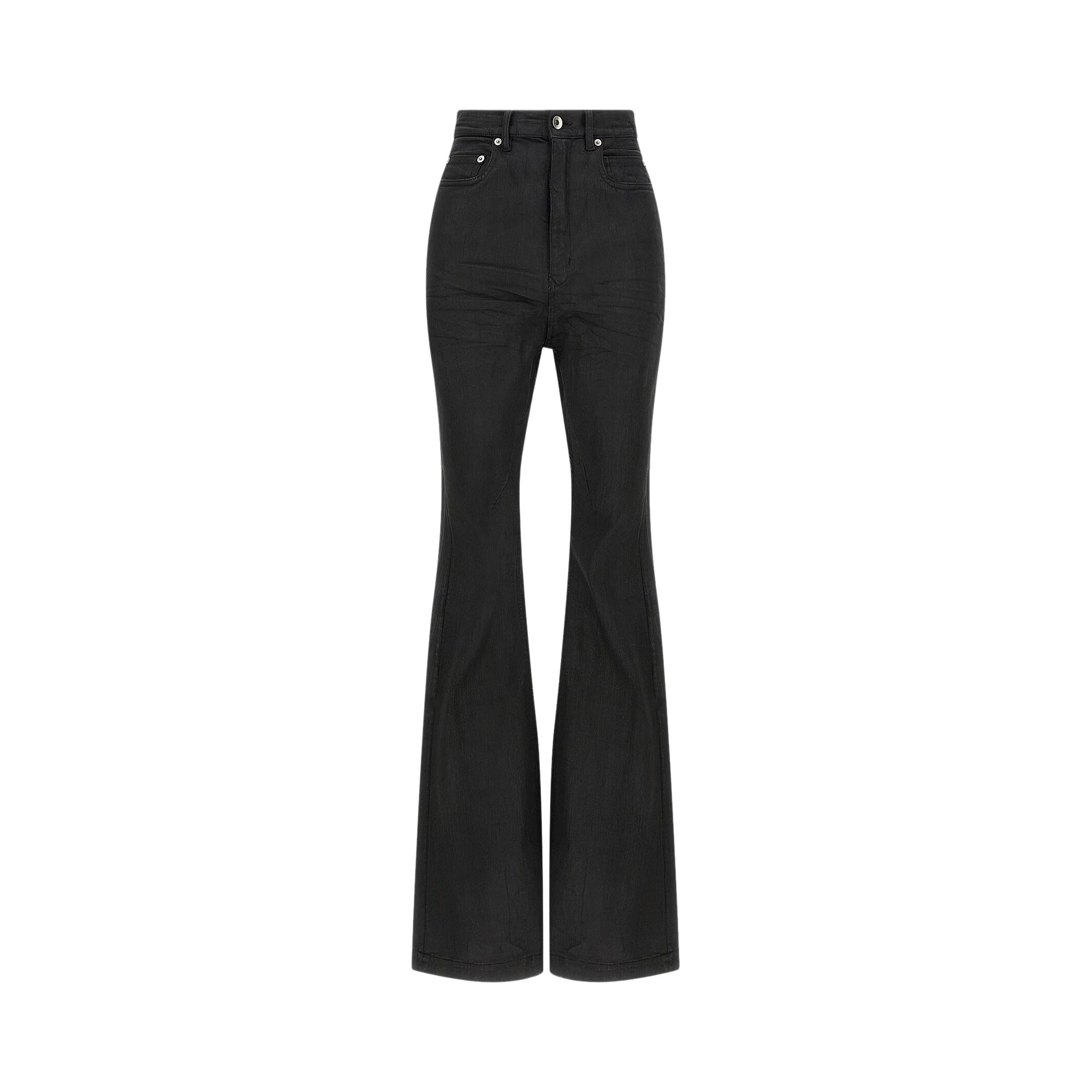 Pre-owned Rick Owens Drkshdw Womens Bolan Bootcut Jeans 'black Wax' | Women's Size 27