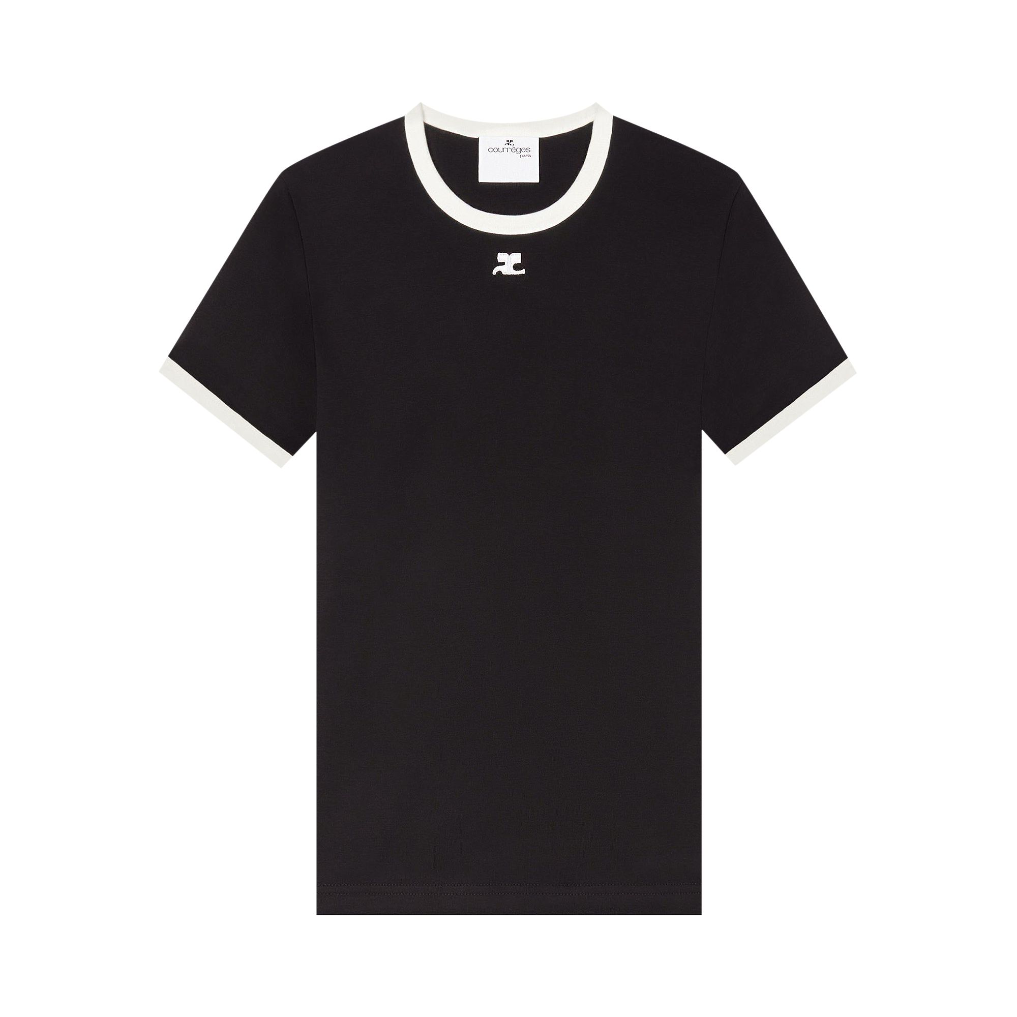 Pre-owned Courrèges Signature Contrast T-shirt 'black' | Men's Size S
