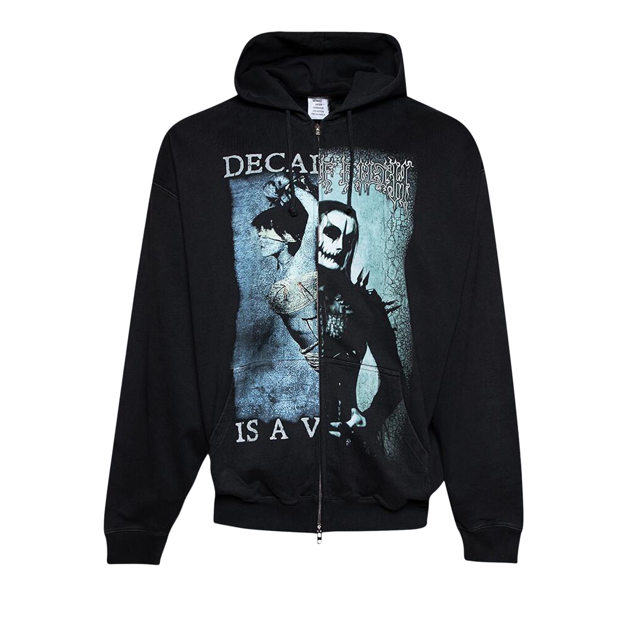 Pre-owned Vetements Cof Cut-up Oversized Zip-up Hoodie 'black/black' | Men's Size S