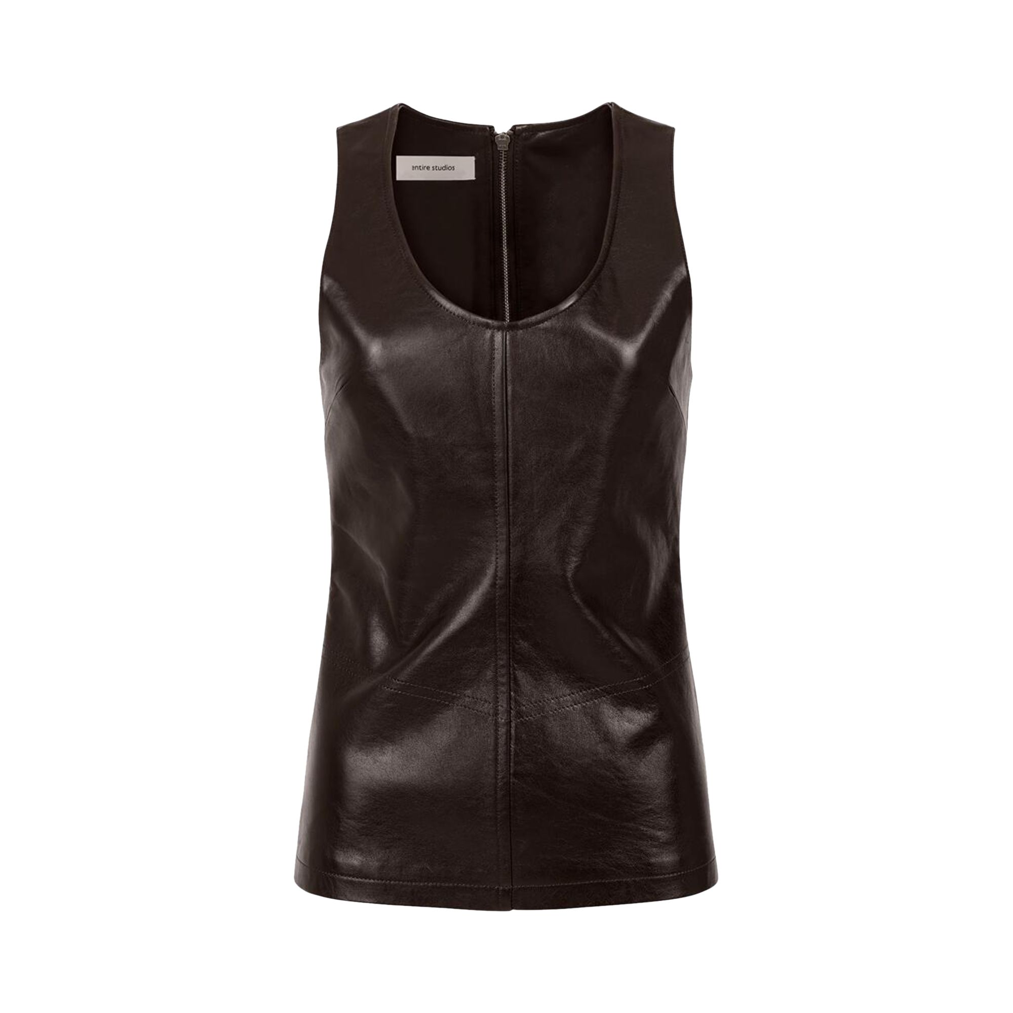 Pre-owned Entire Studios Leather Tank 'dark Brown' | Women's Size Xs