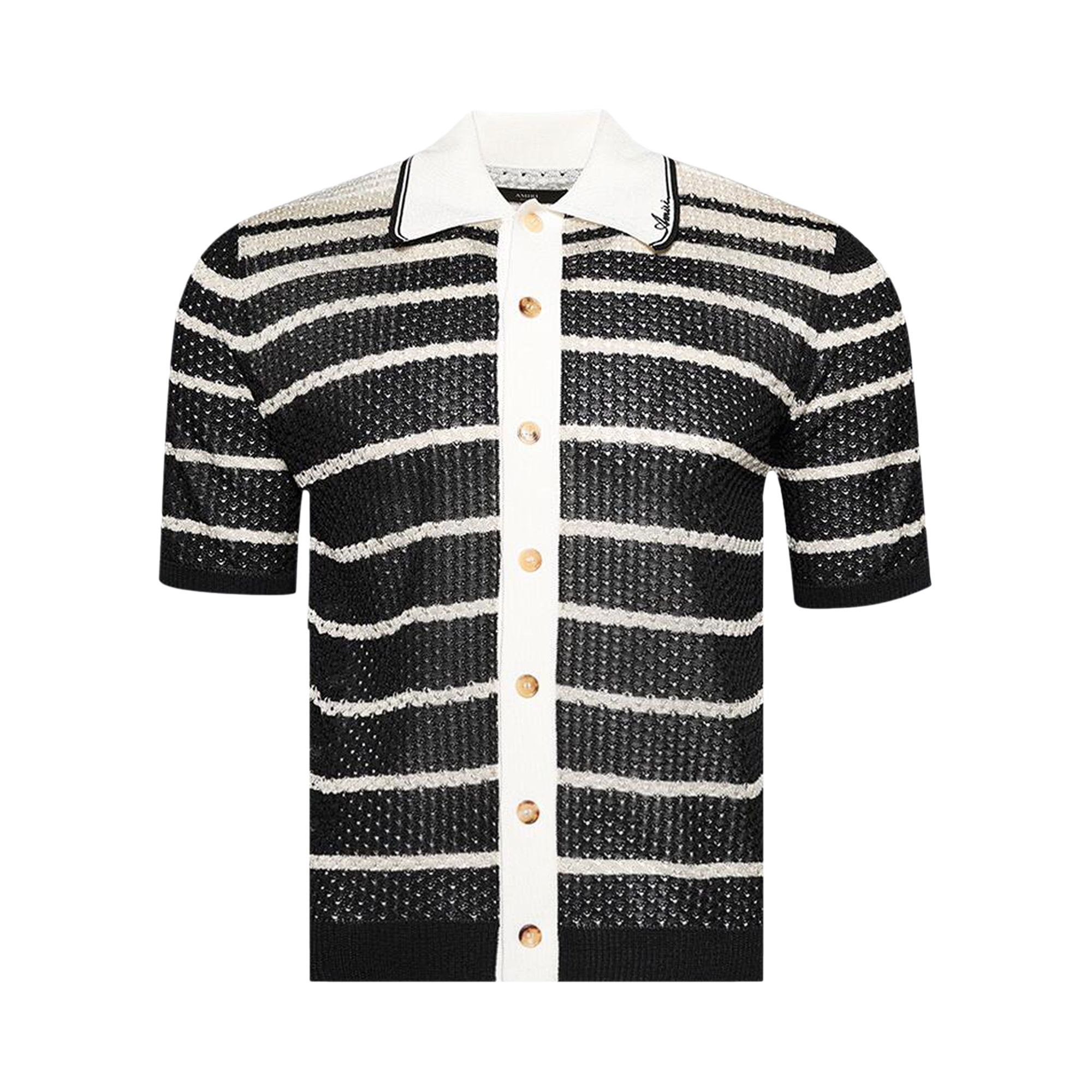 Pre-owned Amiri Striped Button Down Shirt 'black' | Men's Size M
