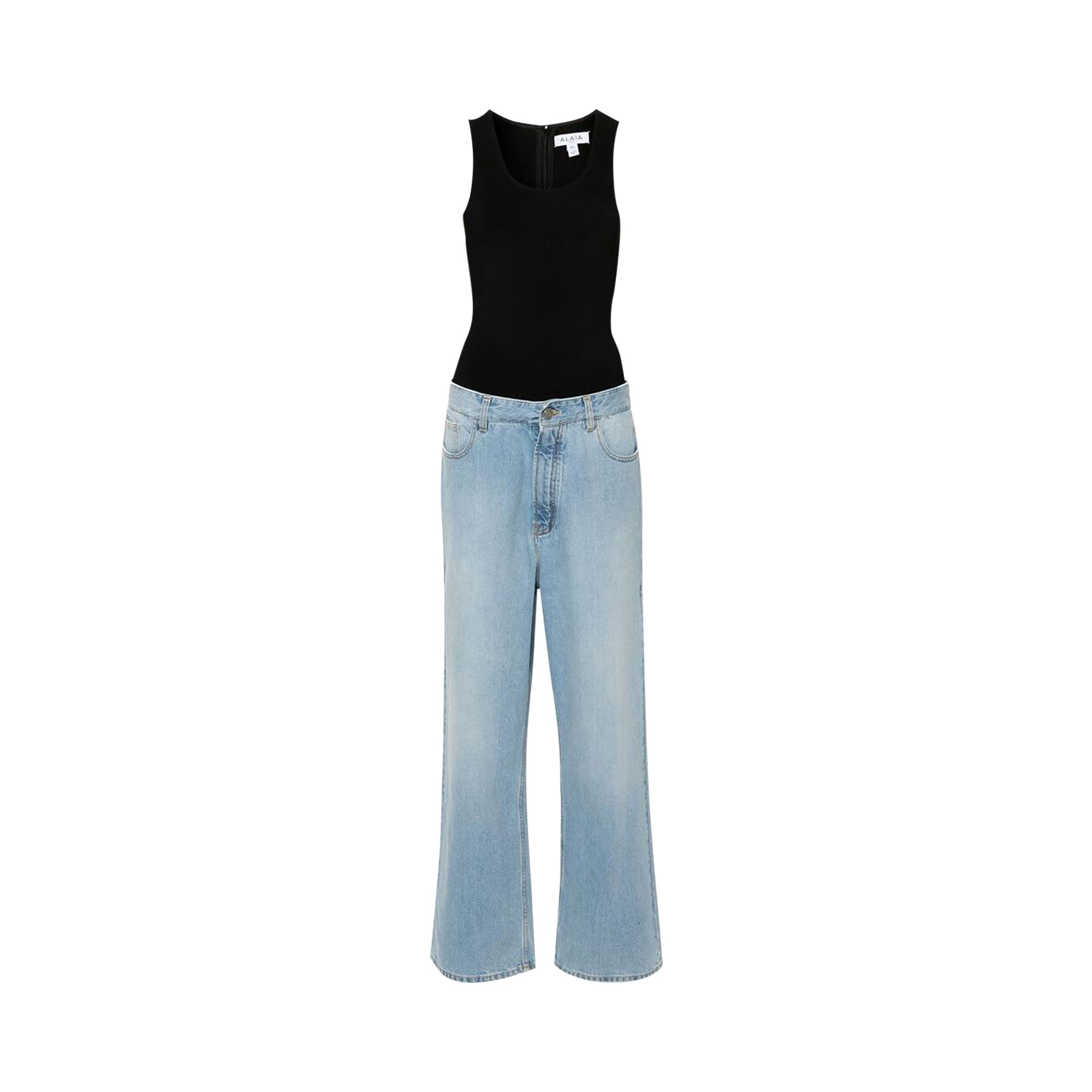 Pre-owned Alaïa Denim Jumpsuit 'bleu Clair' | Blue | Women's Size 40