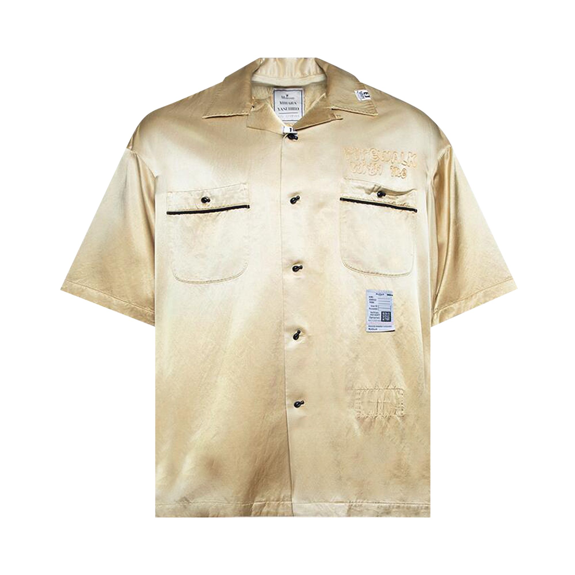 Pre-owned Miharayasuhiro Maison Mihara Yasuhiro Bowling Short-sleeve Shirts 'yellow' | Men's Size 46