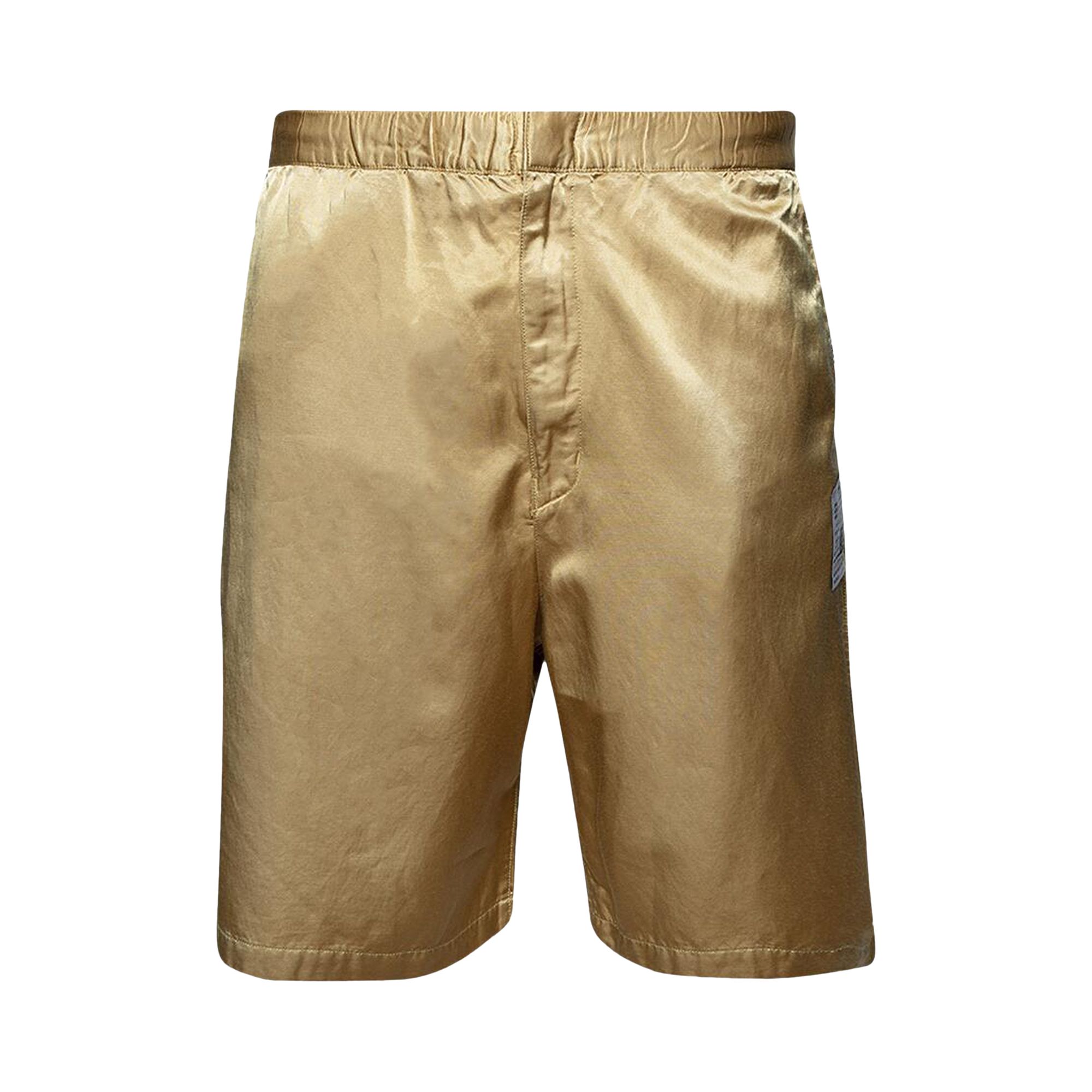 Pre-owned Miharayasuhiro Maison Mihara Yasuhiro Aged Satin Shorts 'yellow' | Men's Size 46