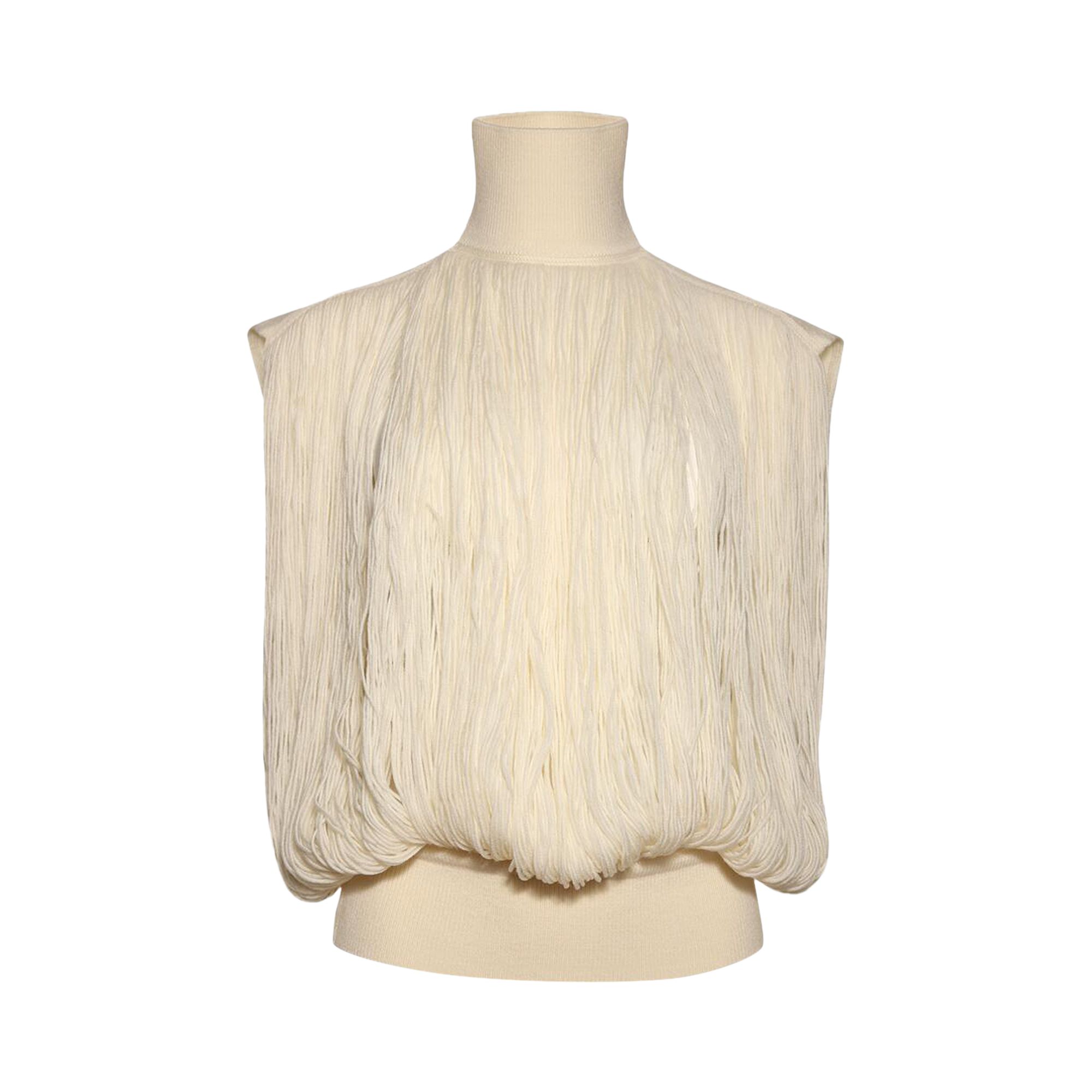 Pre-owned Alaïa Fringes Top 'blanc Casse' | White | Women's Size 38