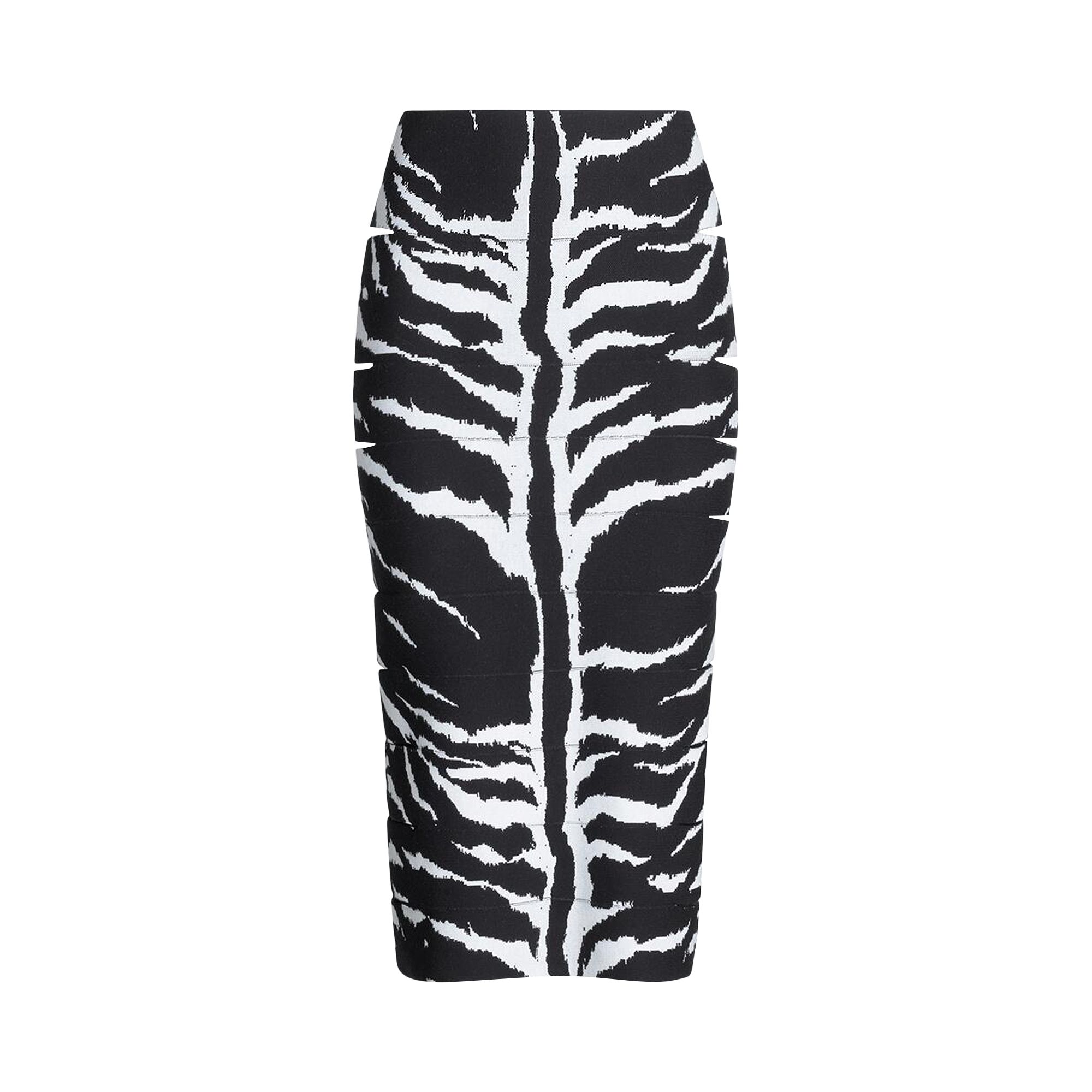 Pre-owned Alaïa Pencil Skirt 'blanc/noir' | White | Women's Size 38