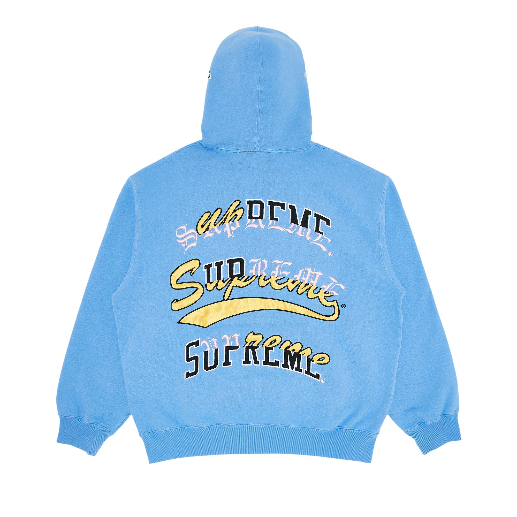 Pre-owned Supreme Multi Logos Hooded Sweatshirt 'light Blue' | Men's Size S
