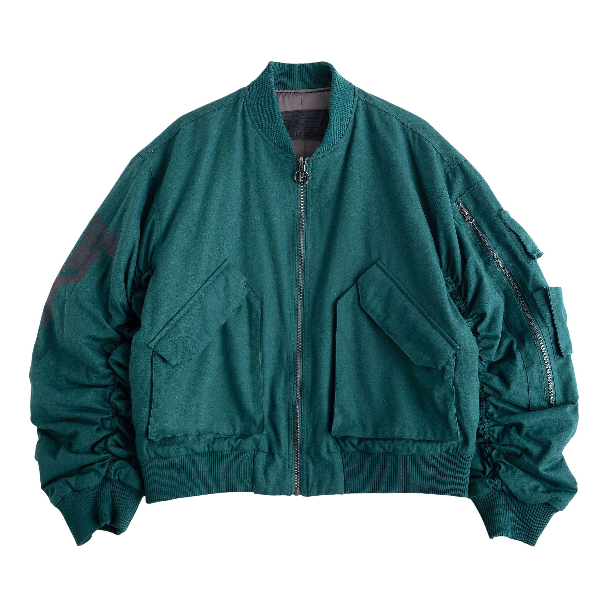 Pre-owned Jungles All The Flowers Reversible Bomber 'green' | Men's Size Xl