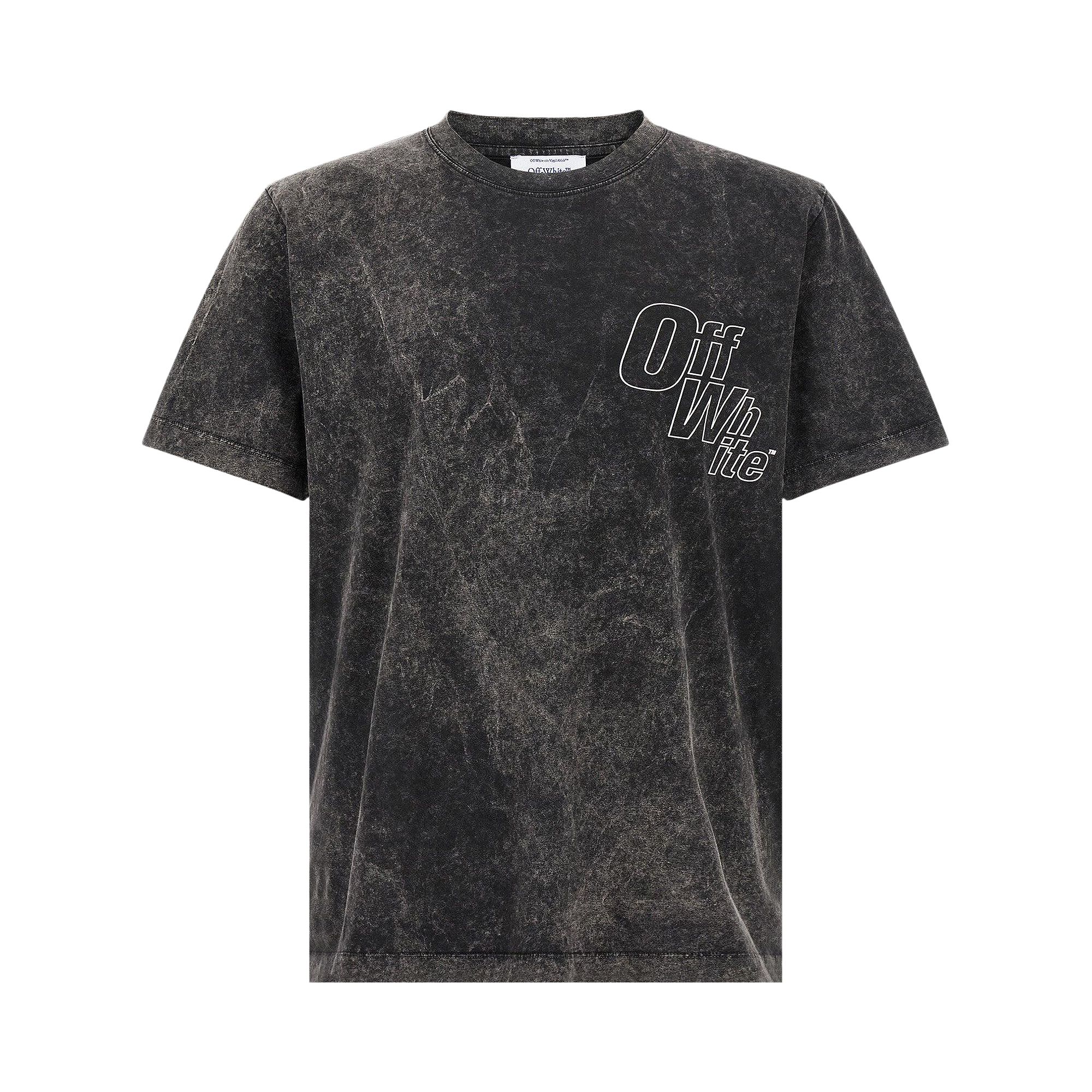 Pre-owned Off-white Outline Arrow Slim Short-sleeve Tee 'vintage Black' | Men's Size L