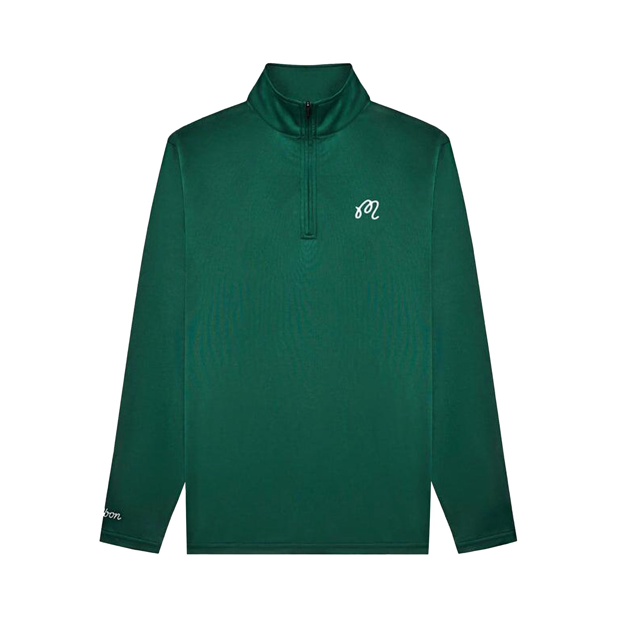 Pre-owned Malbon Performance Quarter Zip Pullover 'evergreen' | Men's Size M In Green