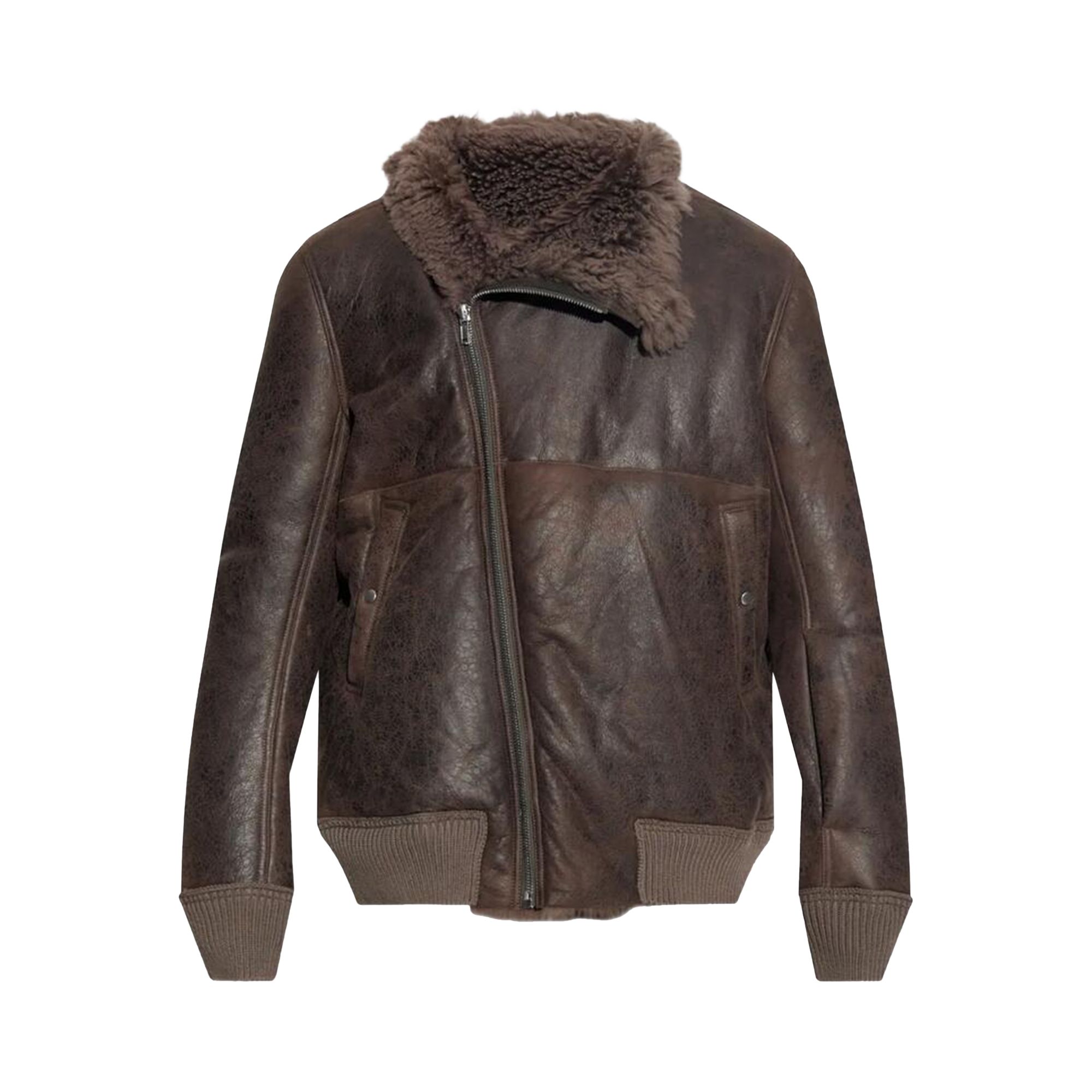 Pre-owned Rick Owens Bomber In Montone Hollywood Flight Jacket 'darkdust' | Brown | Men's Size 50