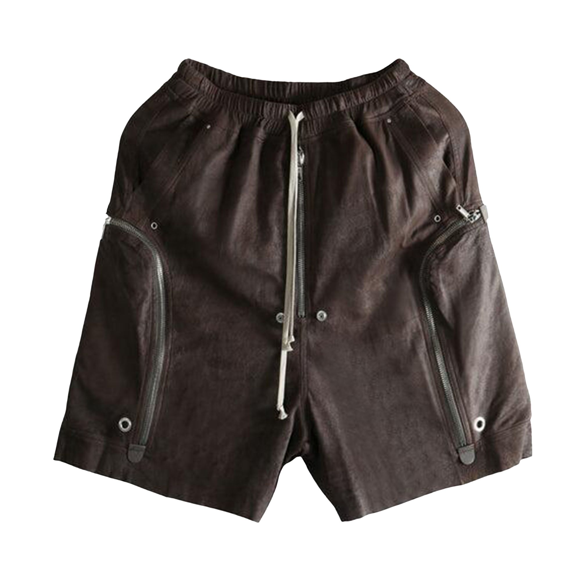 Pre-owned Rick Owens Shorts In Pelle Bauhaus Bela 'darkdust' | Brown | Men's Size 50