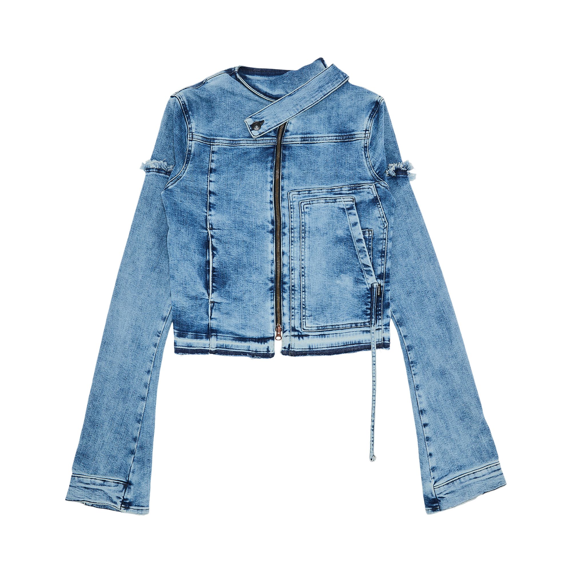 Pre-owned Ottolinger Drape Collar Denim Jacket 'blue Wash' | Women's Size Xs