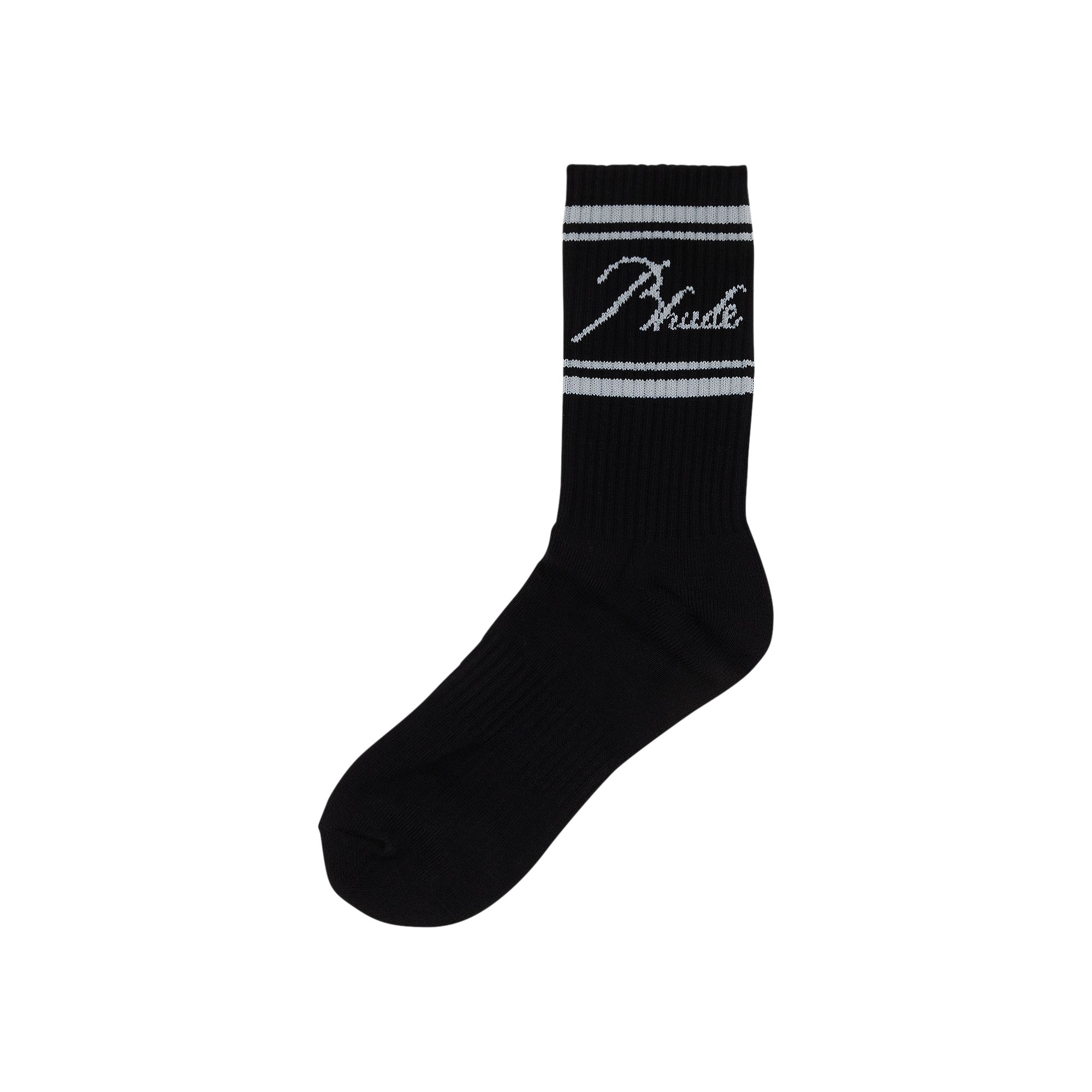 Pre-owned Rhude Script Logo Sock 'black' | Men's Size Onesize