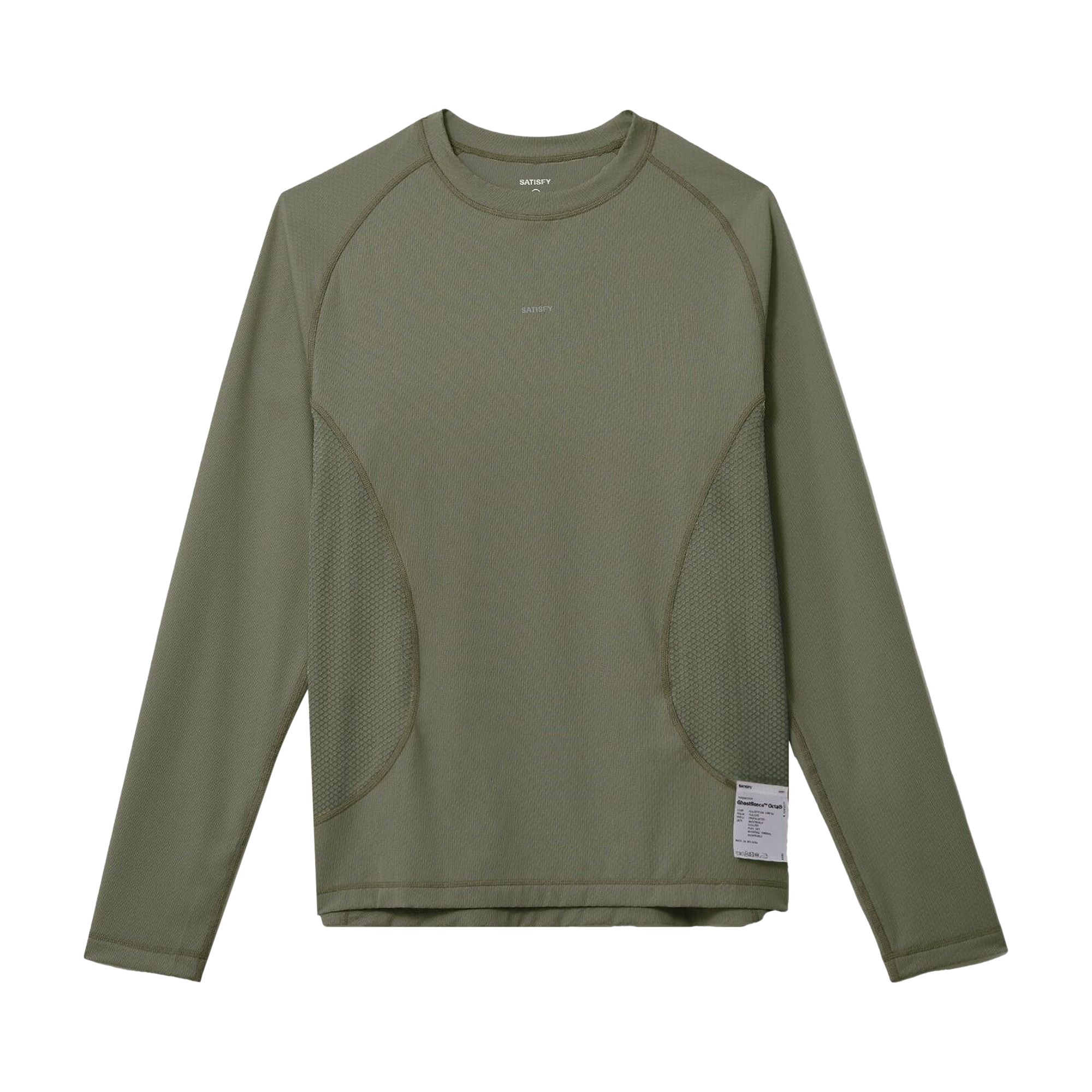 Pre-owned Satisfy Ghostfleece Octa Long-sleeve Tee 'vetiver' | Green | Men's Size Xl
