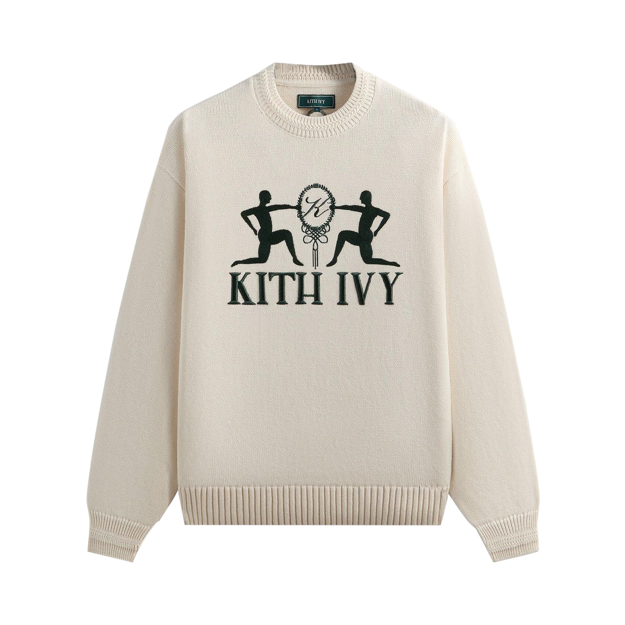 Pre-owned Kith Ivy Emblem Crewneck Sweater 'sandrift' | Tan | Men's Size S In Brown
