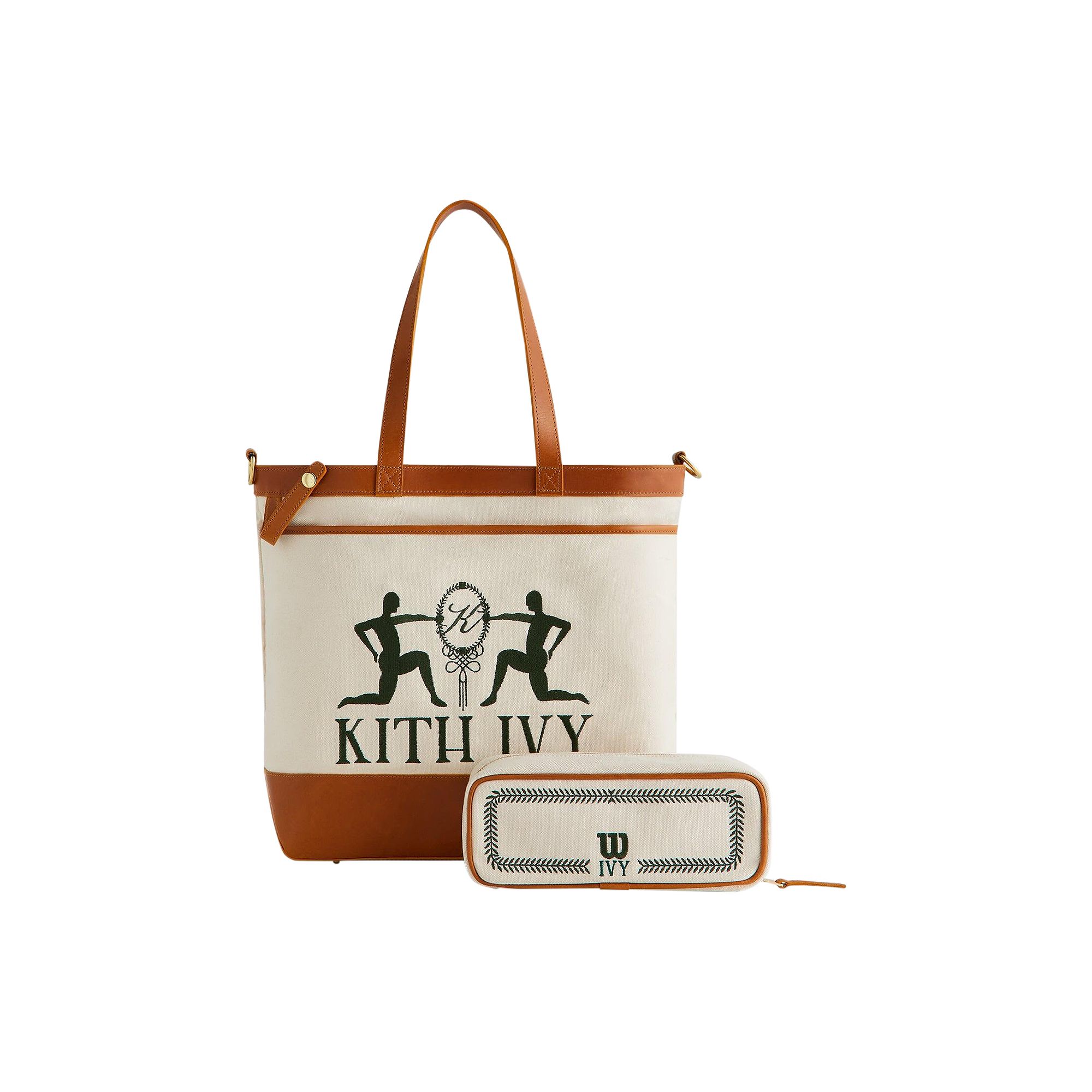 Pre-owned Kith Ivy For Wilson Leather Trimmed Tote 'tan' | Men's Size Onesize In Brown