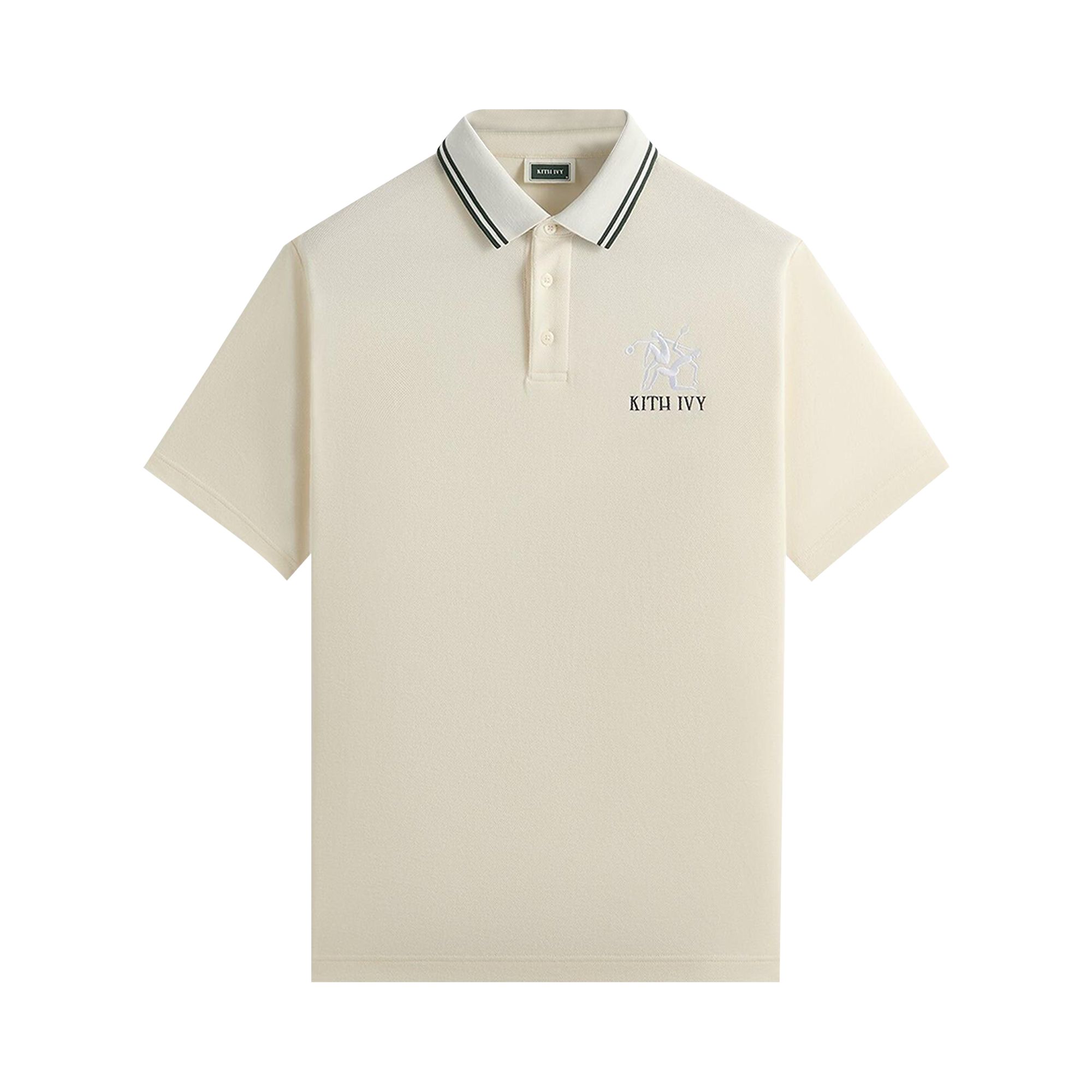 Pre-owned Kith Ivy Tipped Polo 'sandrift' | Tan | Men's Size Xs In Brown