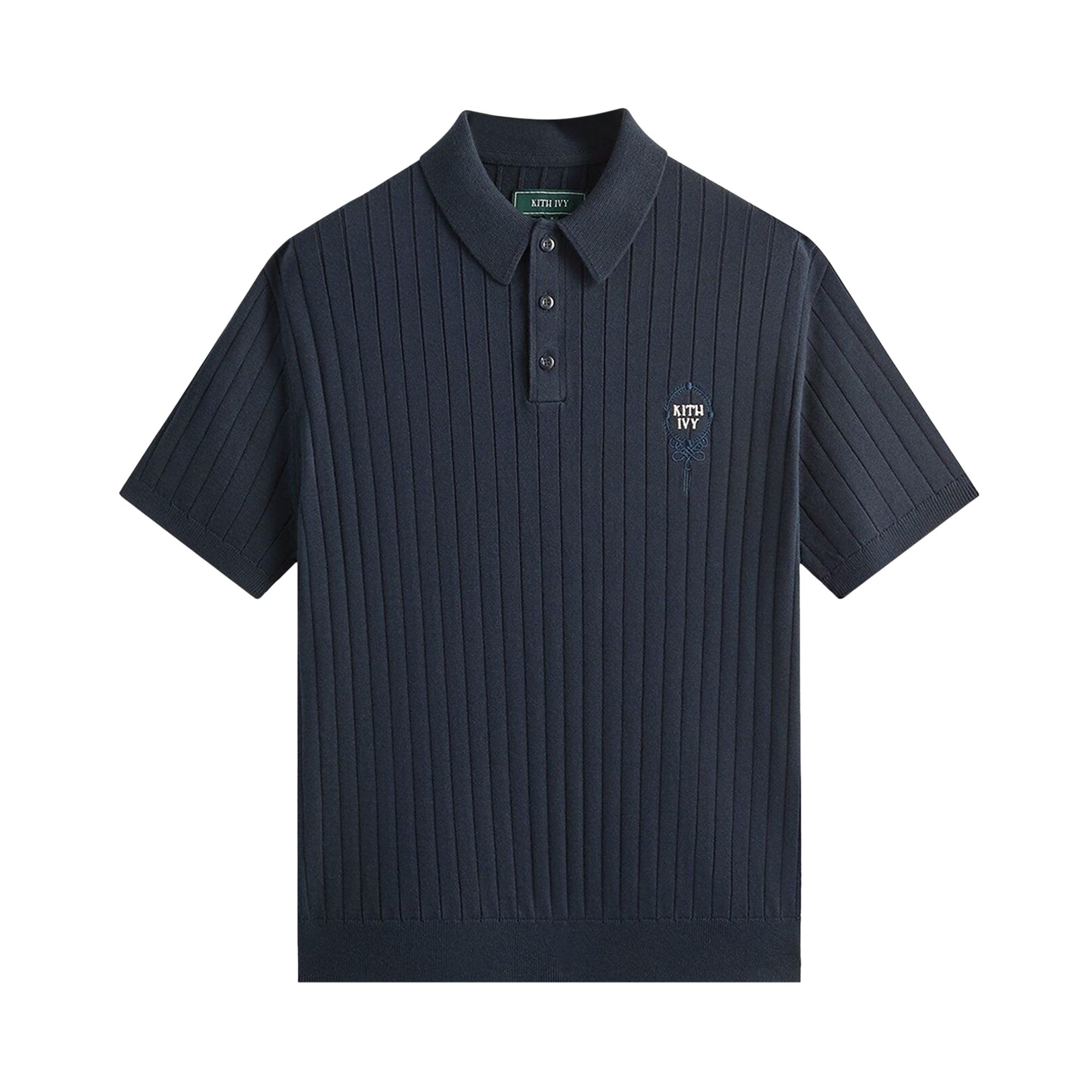 Pre-owned Kith Ivy Knit Tilden Polo 'nocturnal' | Black | Men's Size Xs