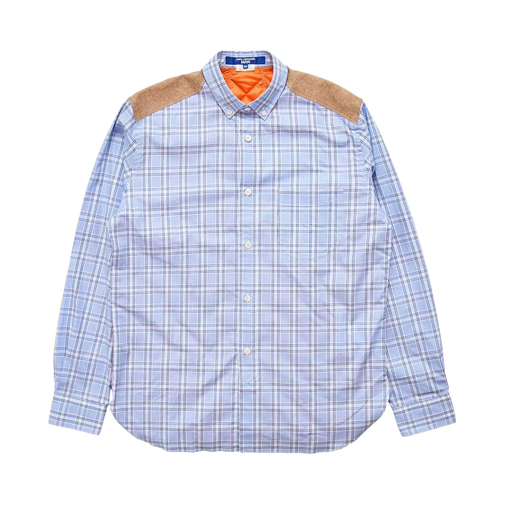 Pre-owned Junya Watanabe Man Check Shirt With Padded Back 'blue' | Men's Size Xl