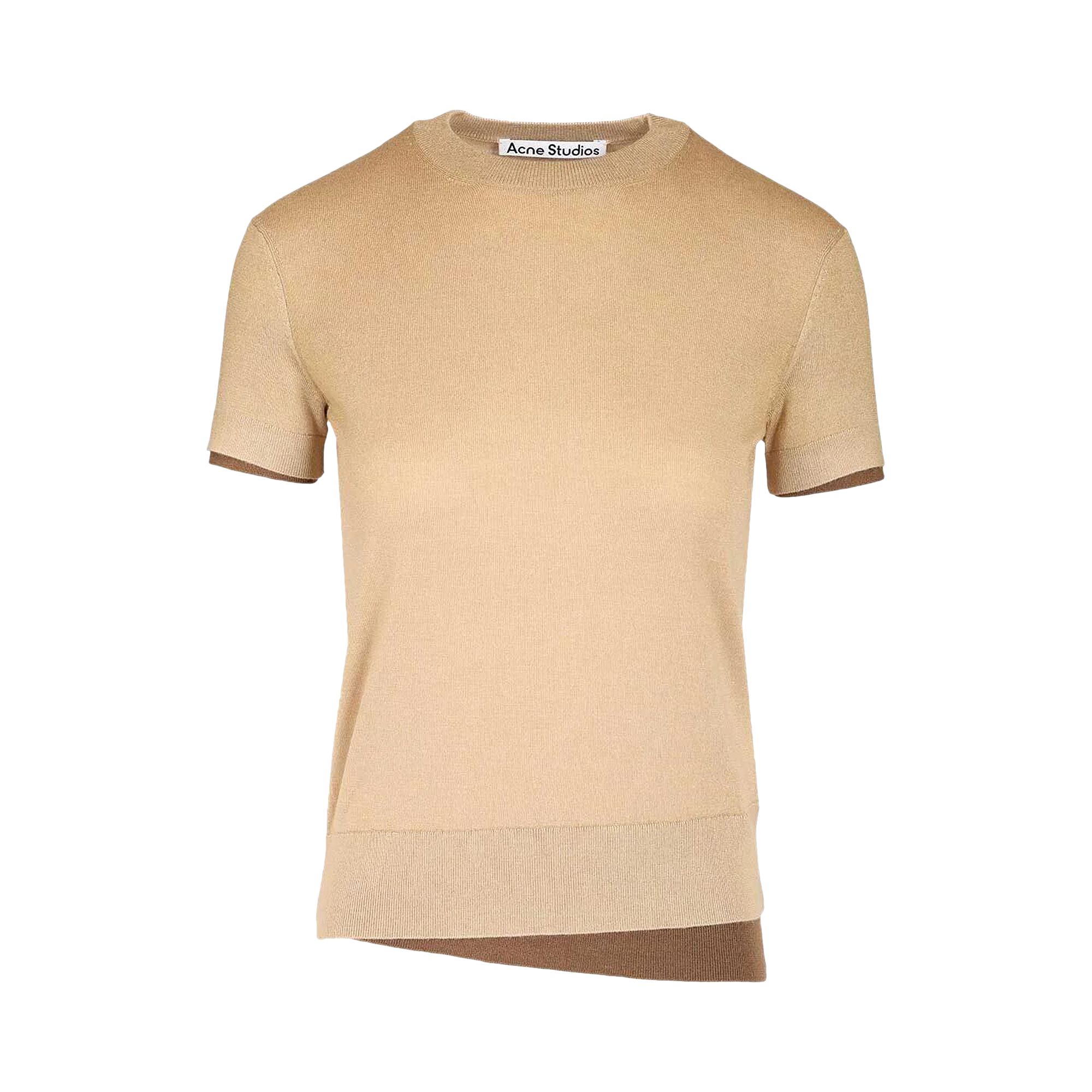Pre-owned Acne Studios Short-sleeve Knit Crewneck 'sand Beige' | Cream | Women's Size S In White
