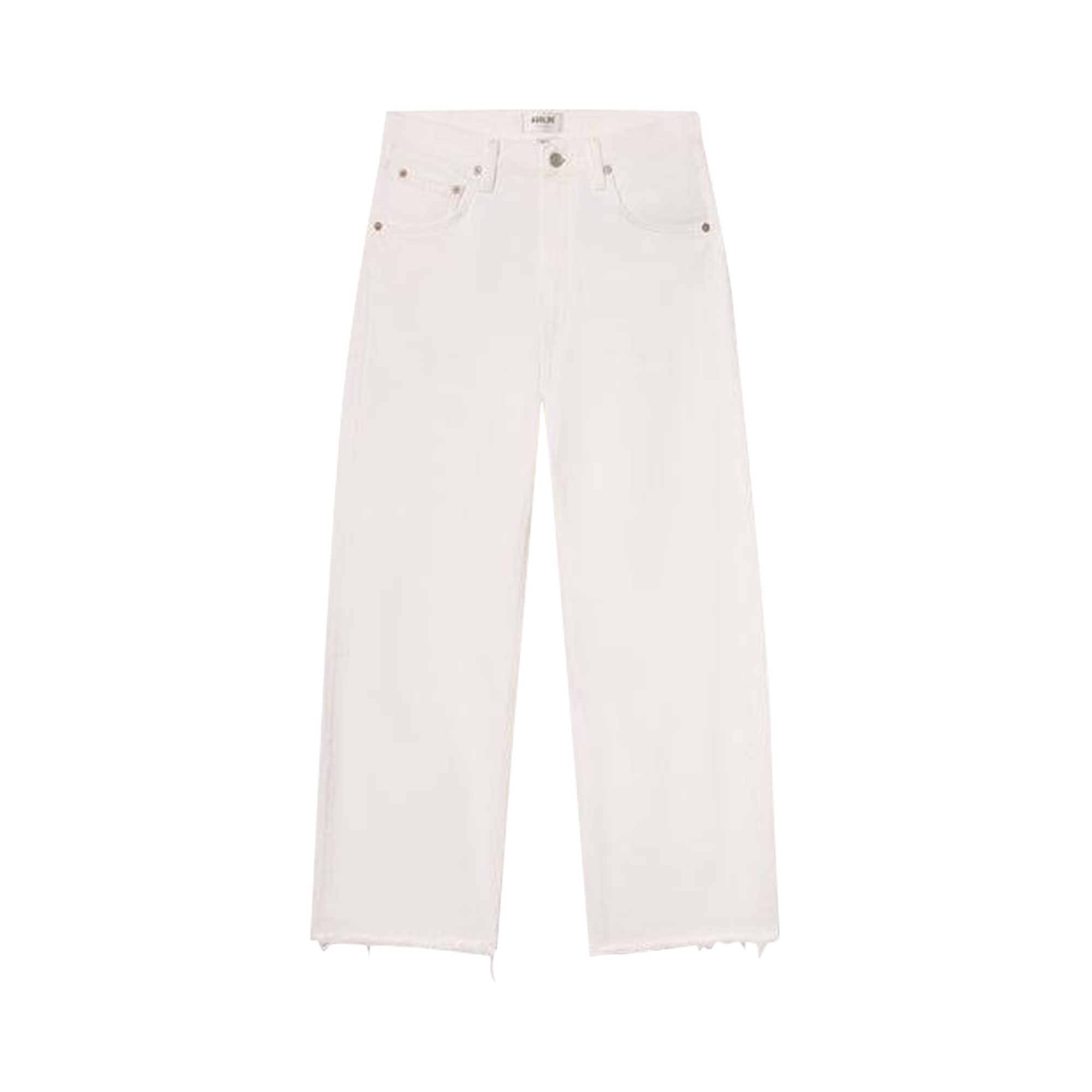 Pre-owned Agolde Low Curve Fray Denim 'milkshake' | White | Women's Size 27
