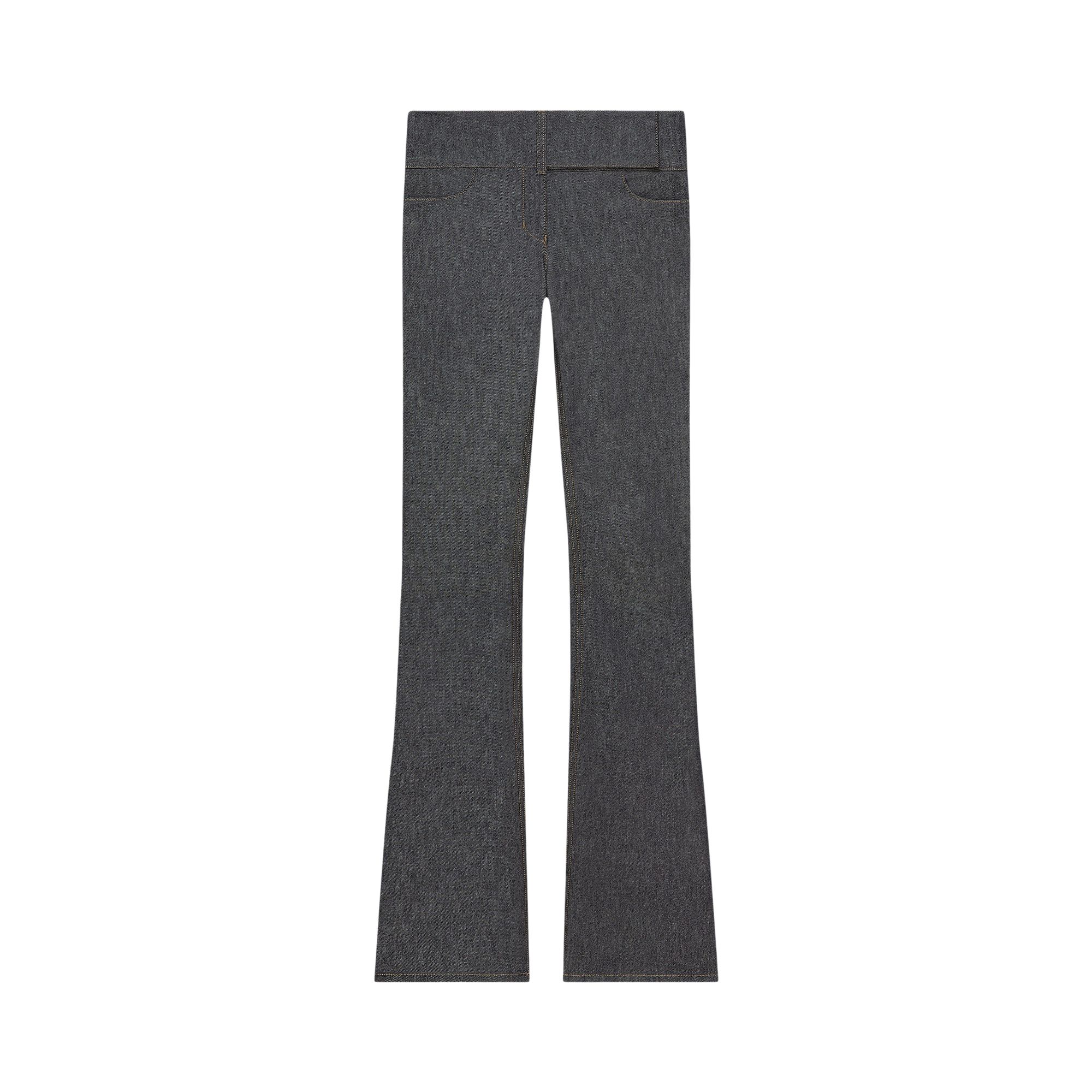 Pre-owned Courrèges Belted Denim Bootcut Pants 'dark Heather Grey' | Women's Size 26 In Gray